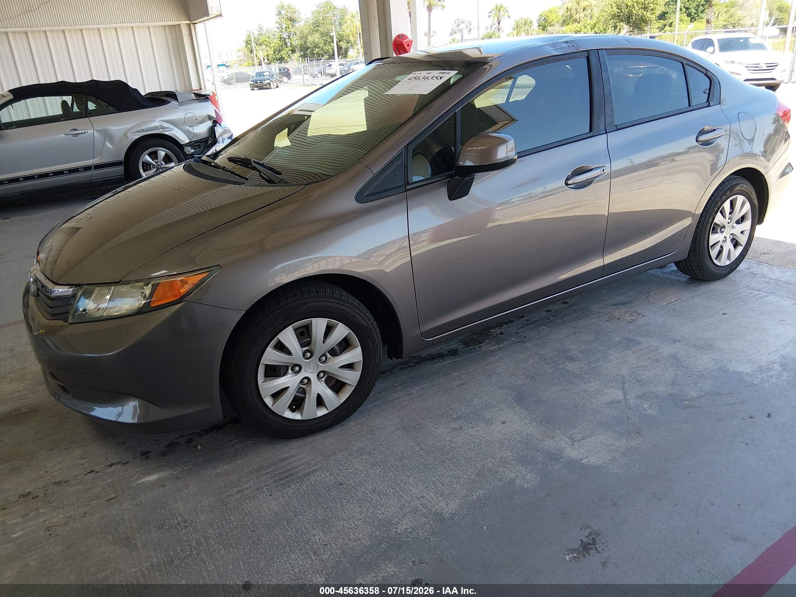 2012 Honda Civic Lx Brown vin: 19XFB2F5XCE048586