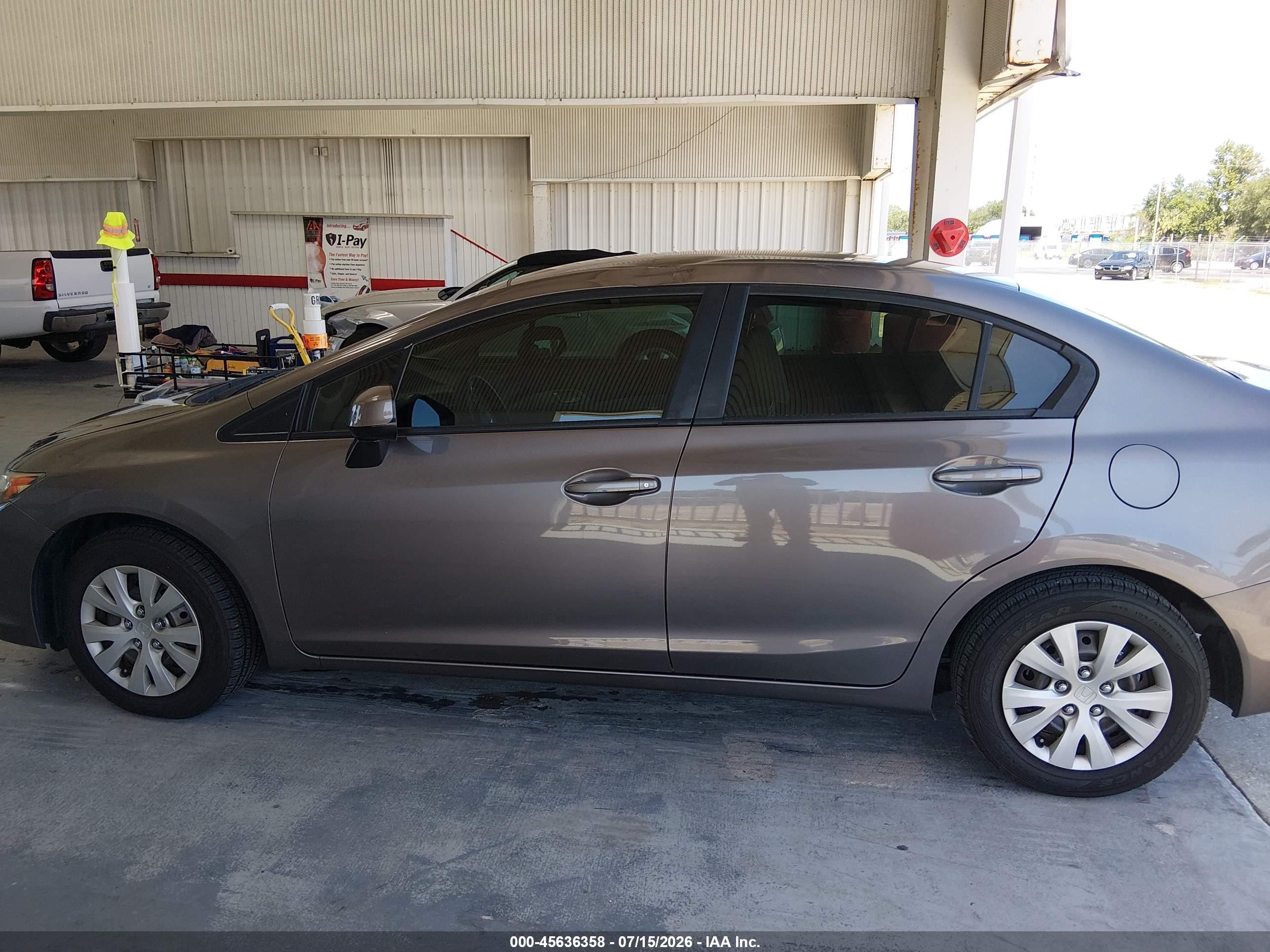 2012 Honda Civic Lx Brown vin: 19XFB2F5XCE048586