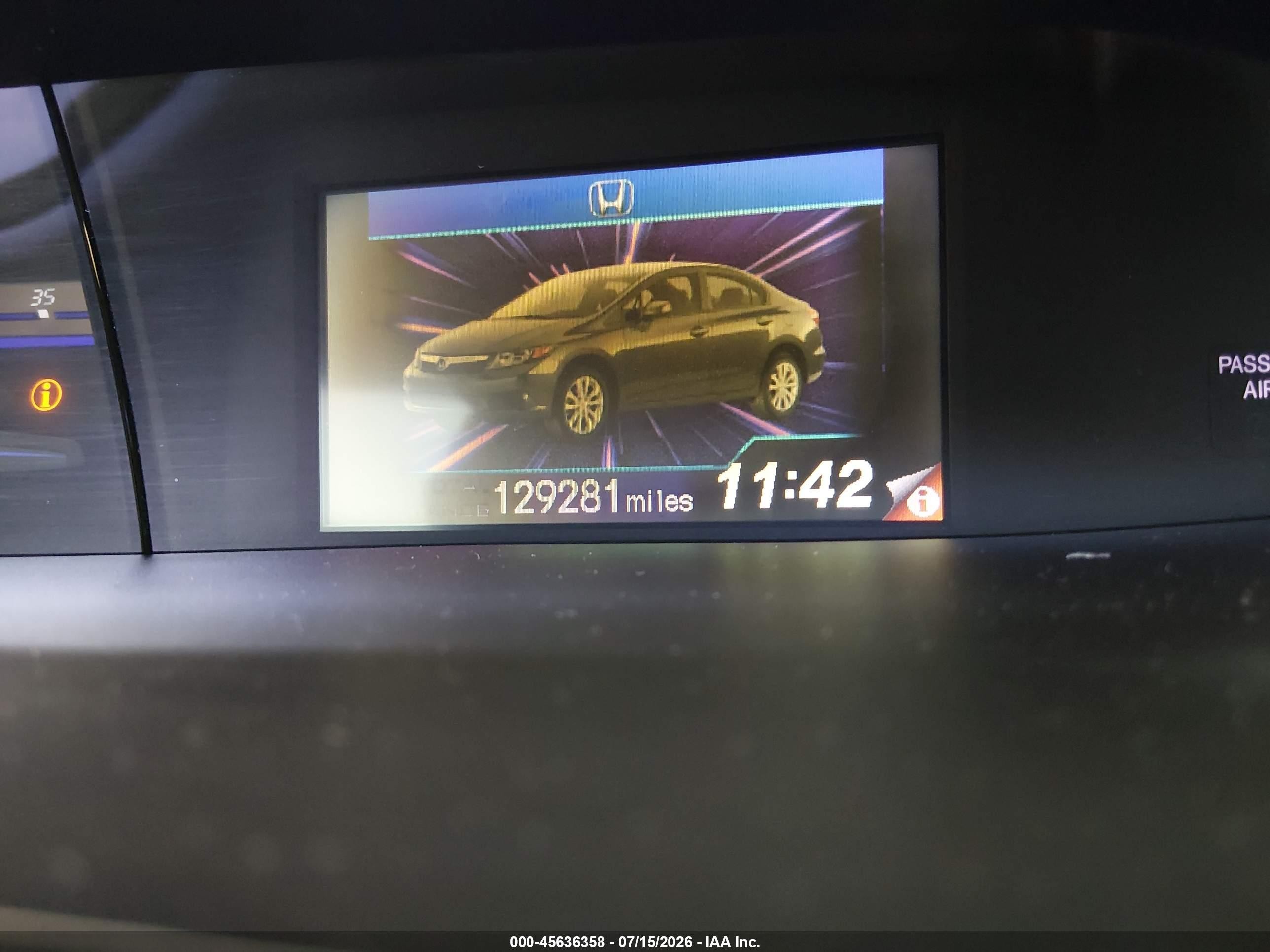 2012 Honda Civic Lx Brown vin: 19XFB2F5XCE048586