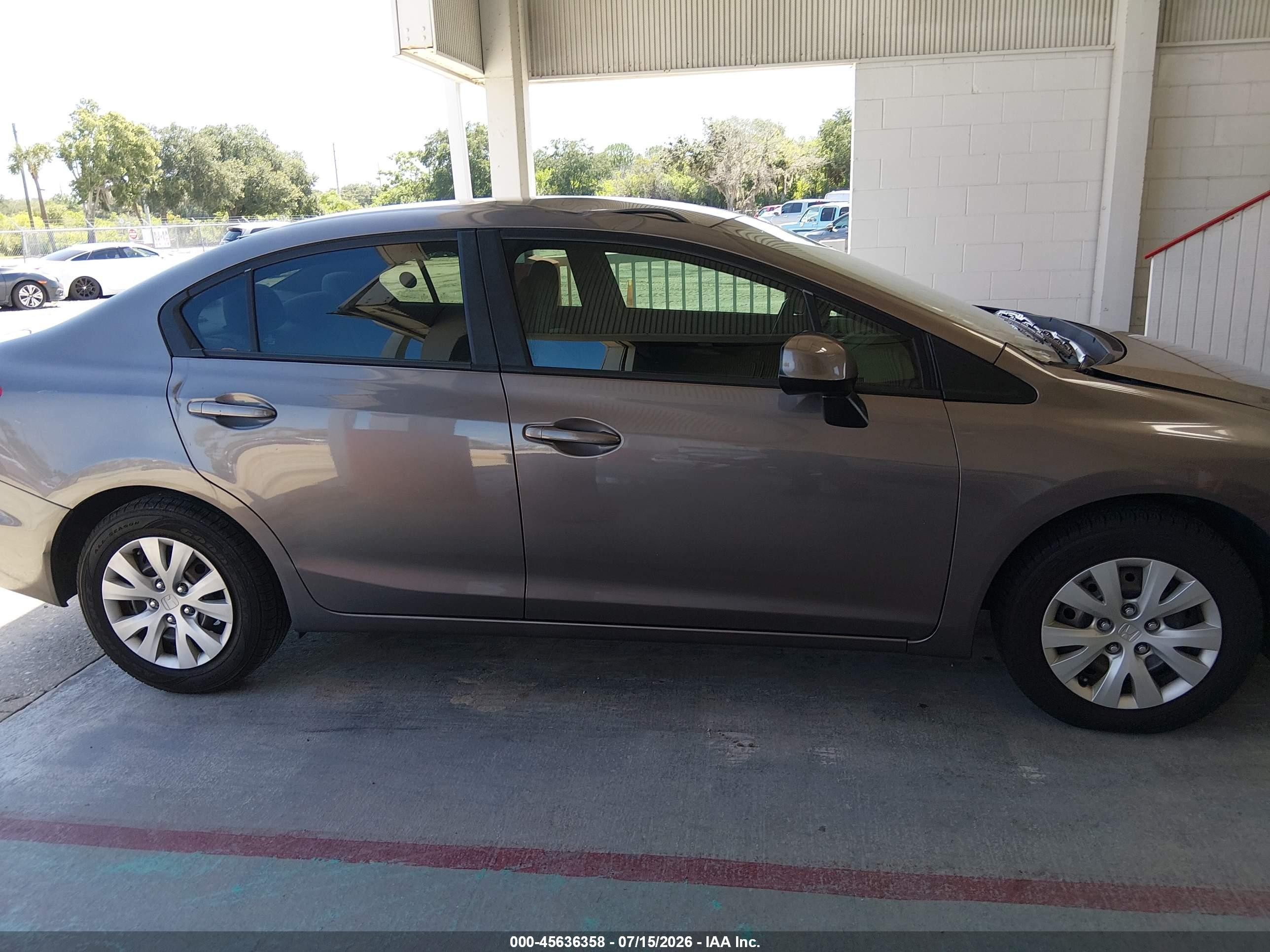 2012 Honda Civic Lx Brown vin: 19XFB2F5XCE048586