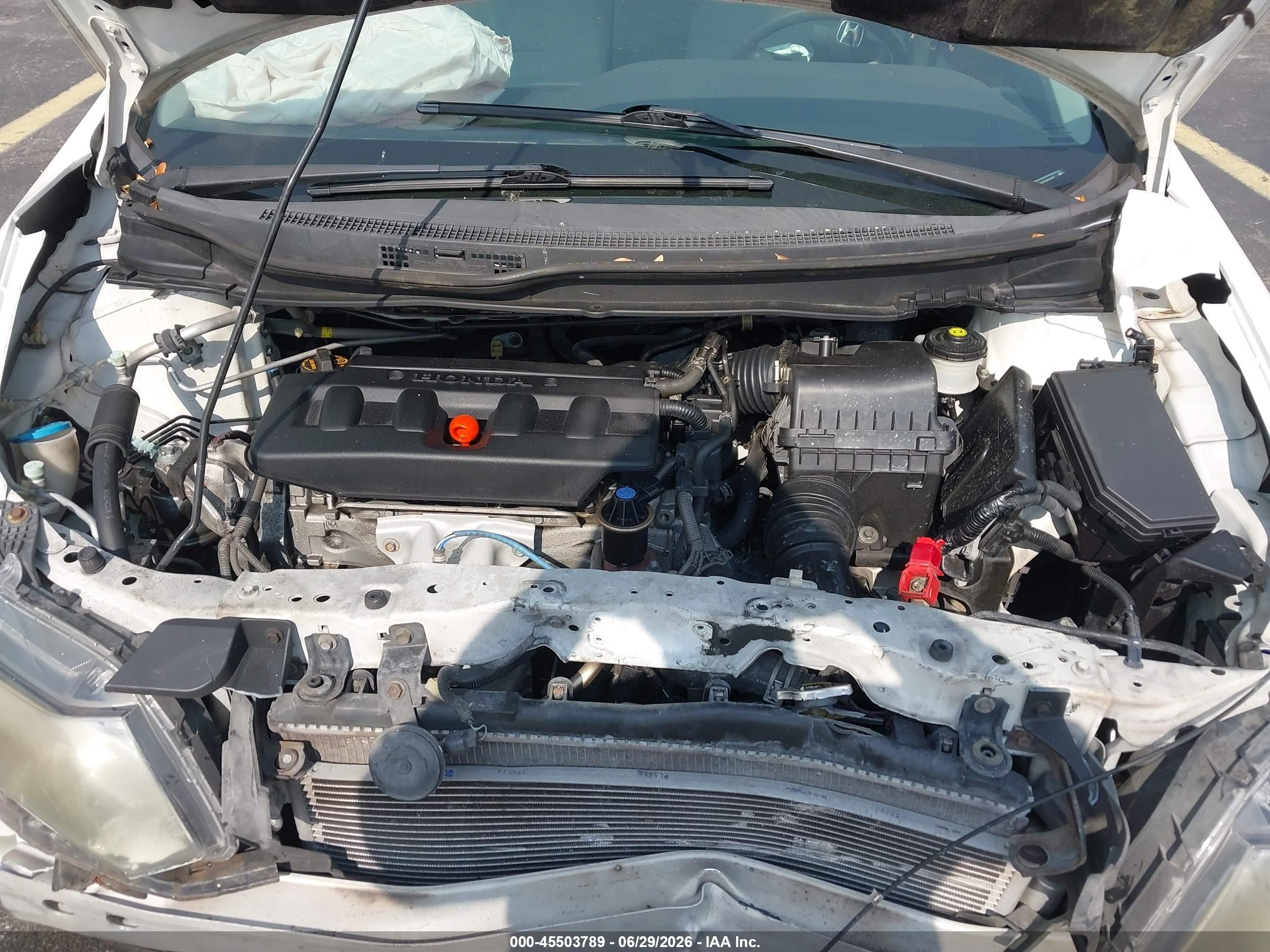 2012 Honda Civic Lx White vin: 19XFB2F5XCE052878