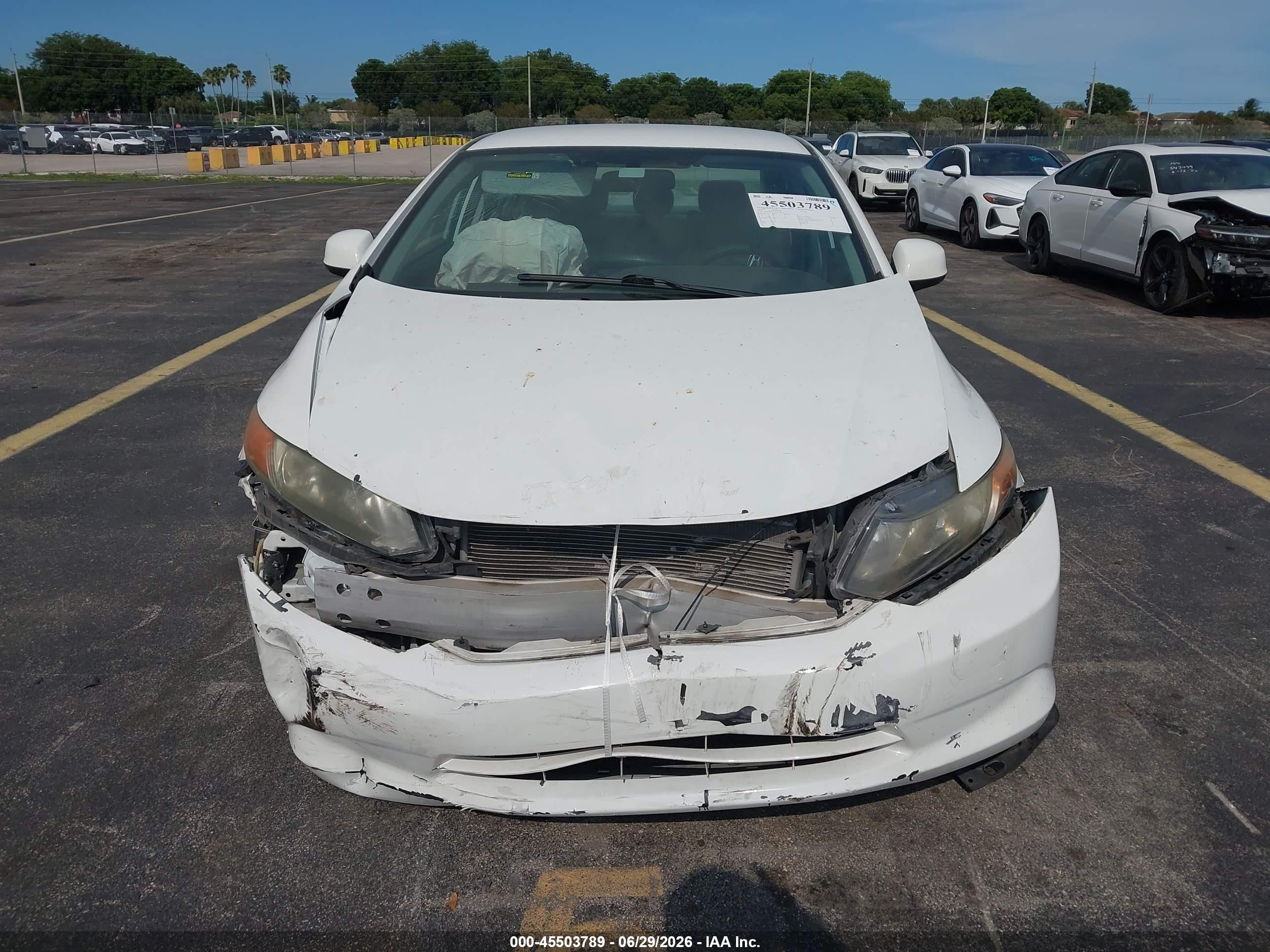2012 Honda Civic Lx White vin: 19XFB2F5XCE052878