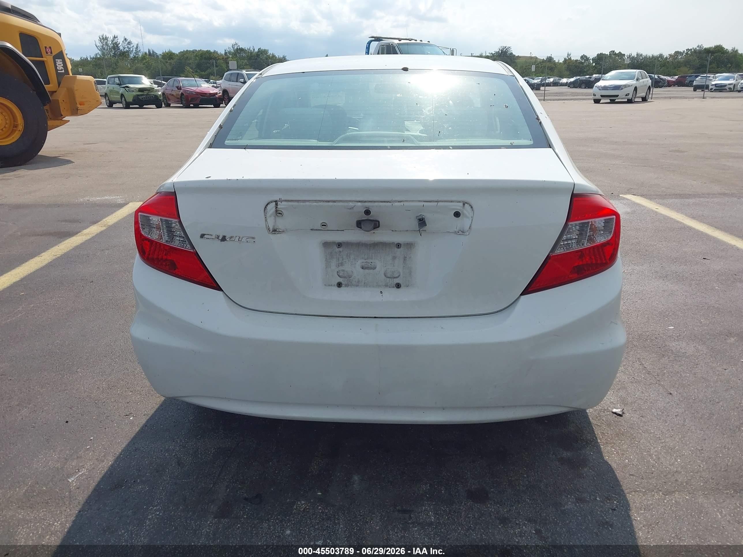 2012 Honda Civic Lx White vin: 19XFB2F5XCE052878