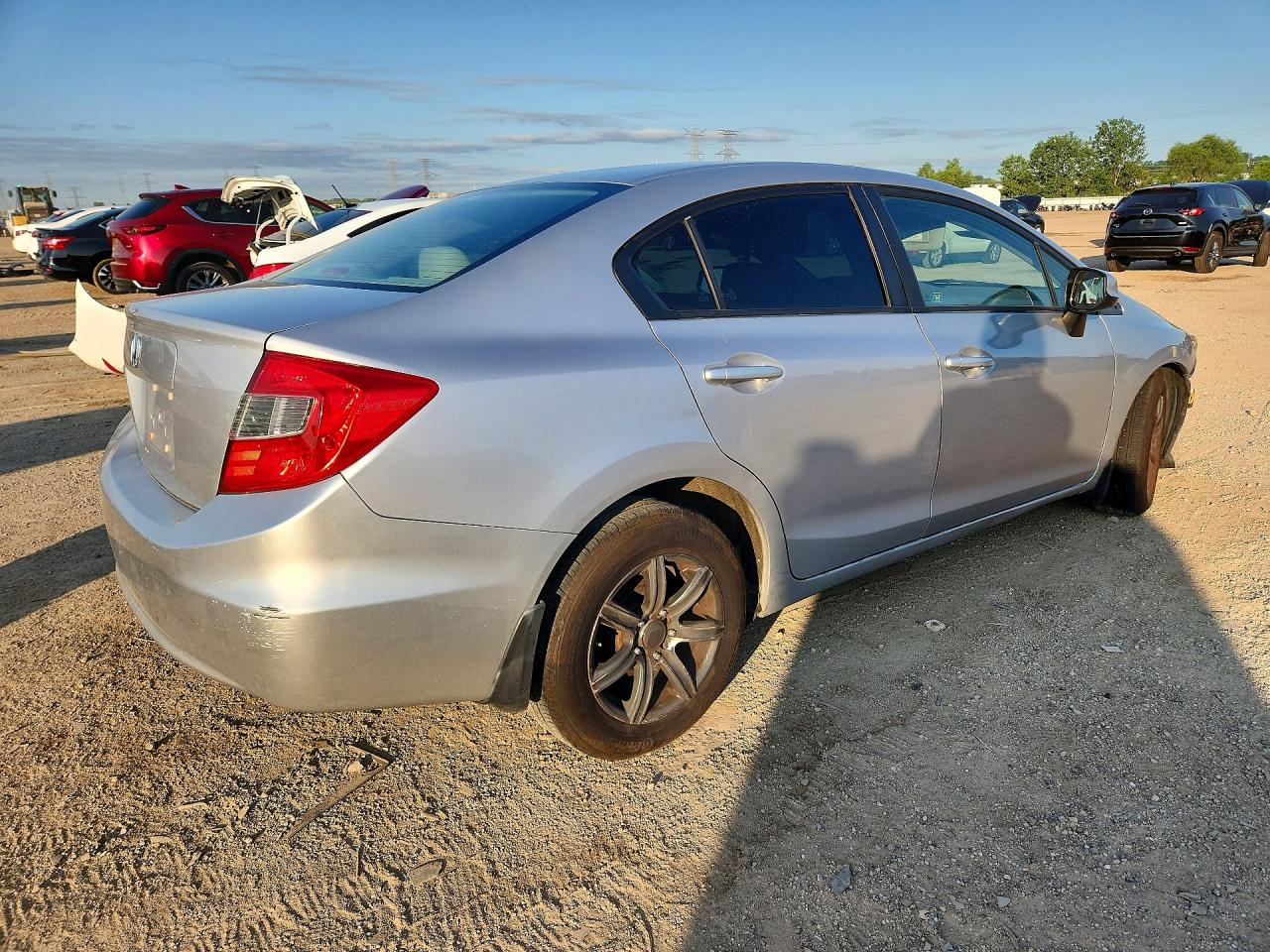 2012 Honda Civic Lx Silver vin: 19XFB2F5XCE055523