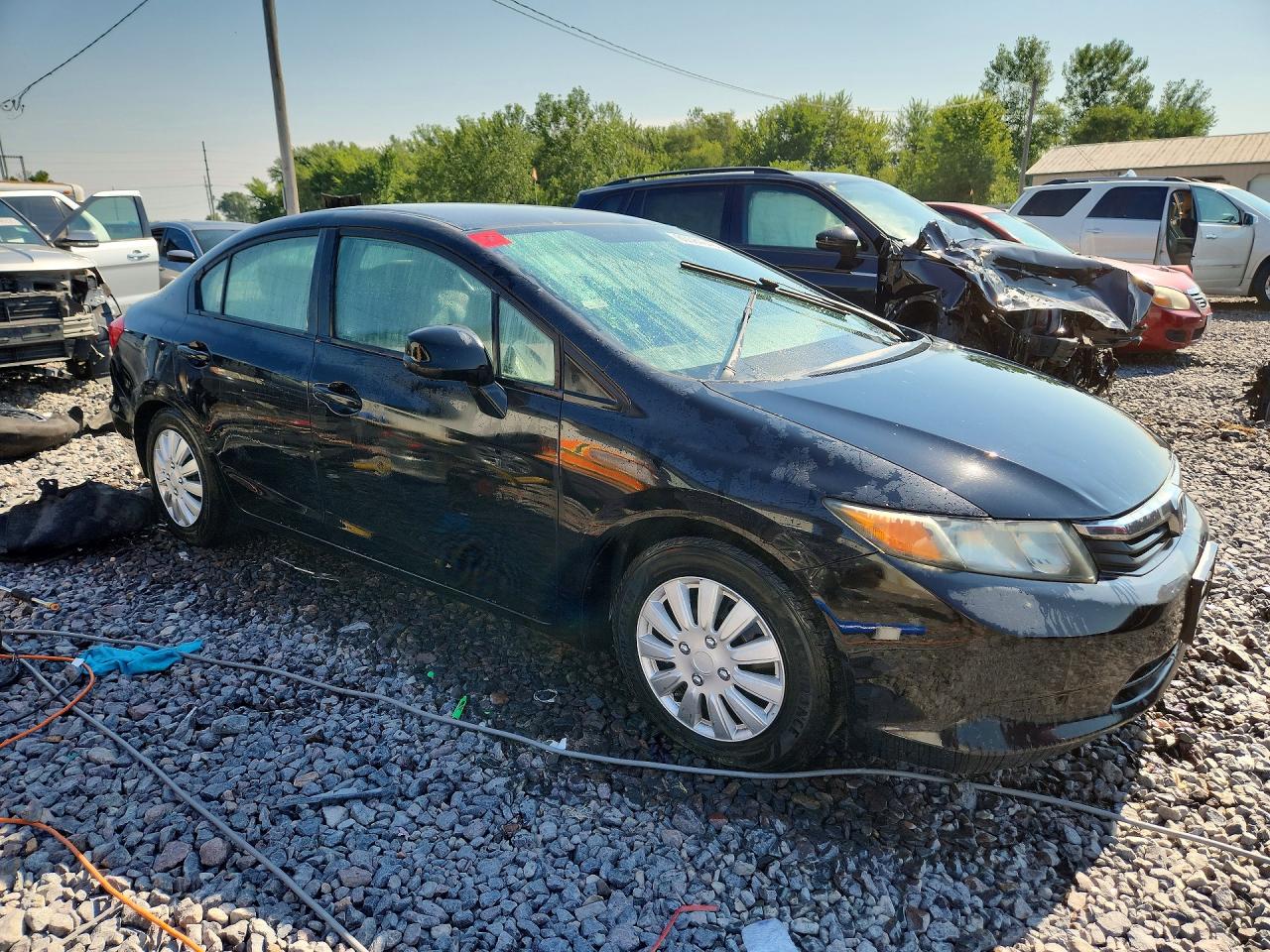 2012 Honda Civic Lx Black vin: 19XFB2F5XCE062858