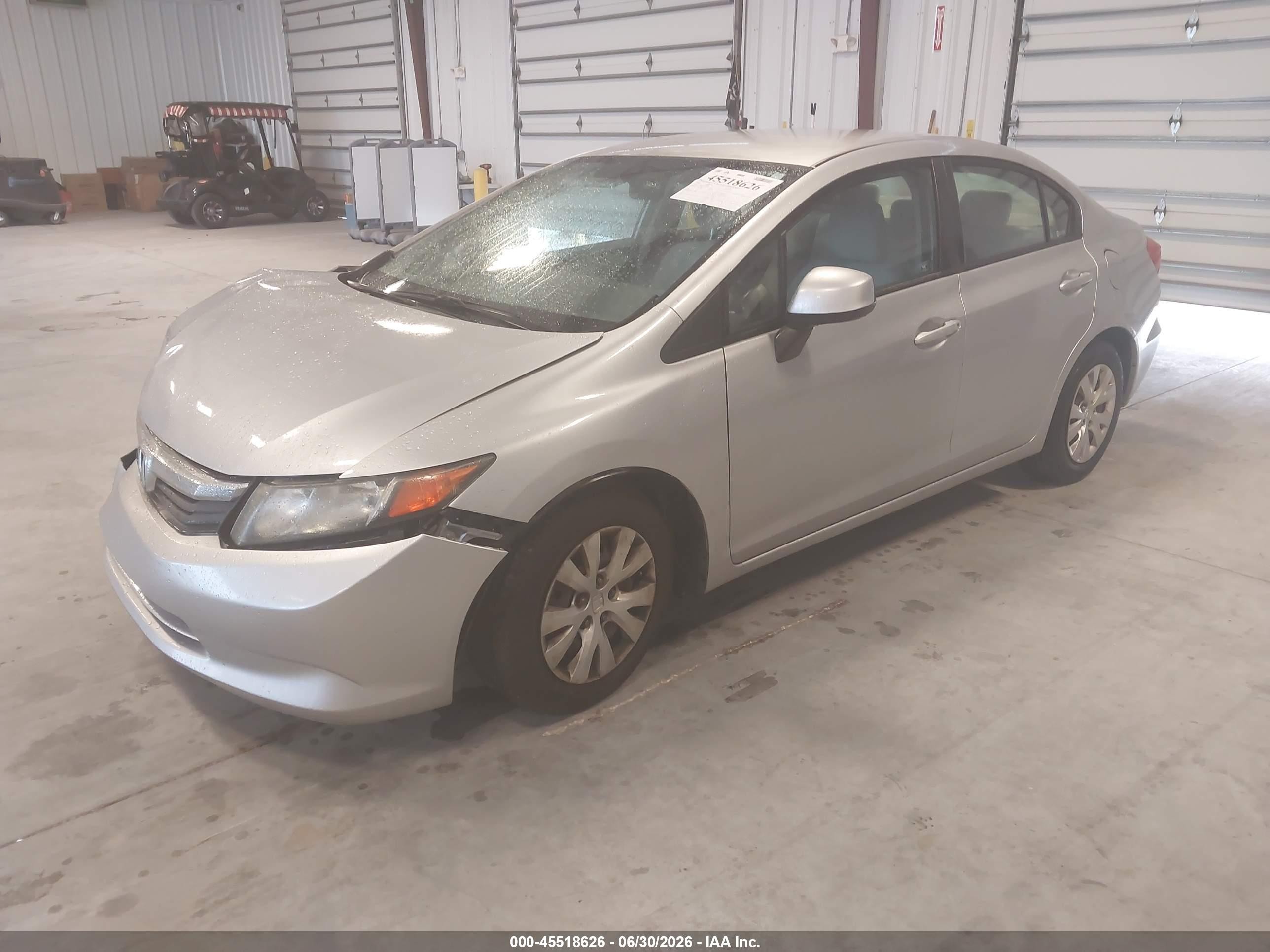 2012 Honda Civic Lx Серебряный vin: 19XFB2F5XCE075867