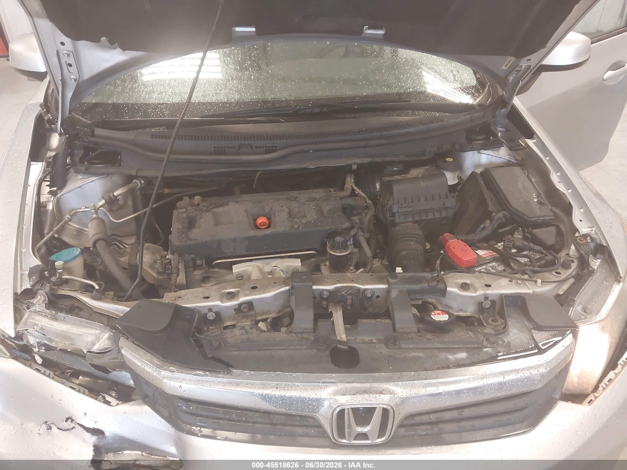 2012 Honda Civic Lx Серебряный vin: 19XFB2F5XCE075867