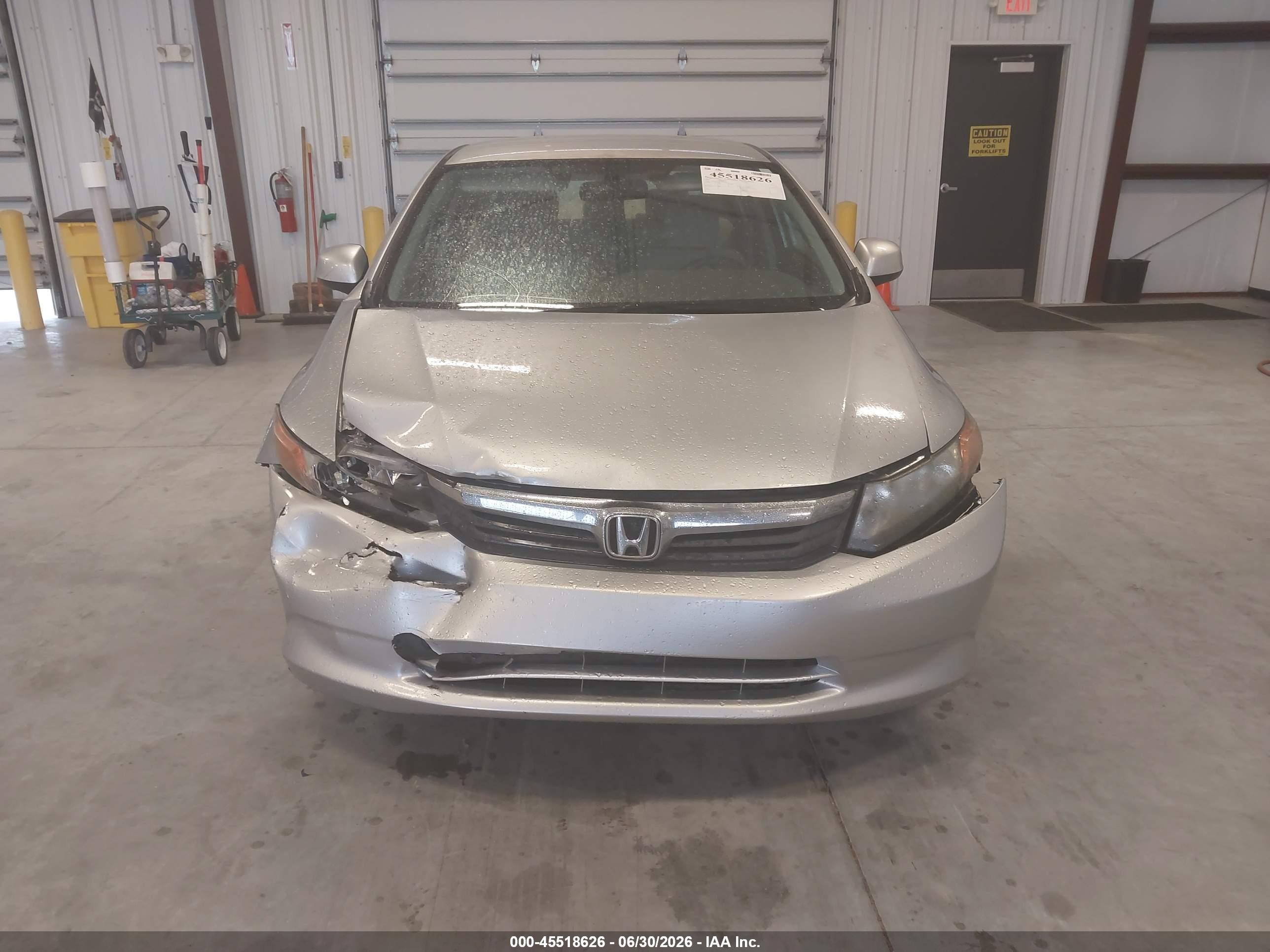 2012 Honda Civic Lx Серебряный vin: 19XFB2F5XCE075867