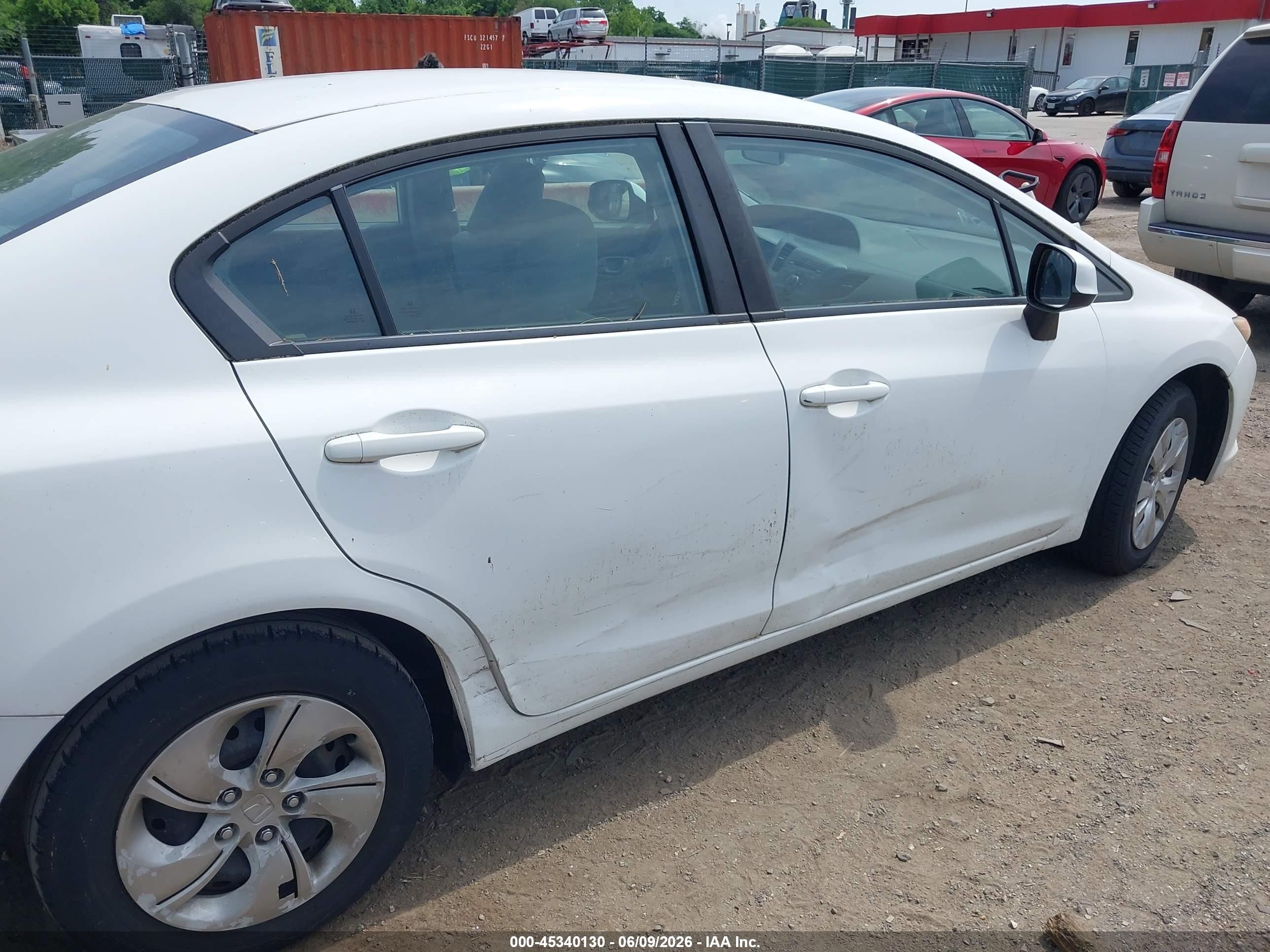2012 Honda Civic Lx White vin: 19XFB2F5XCE077733