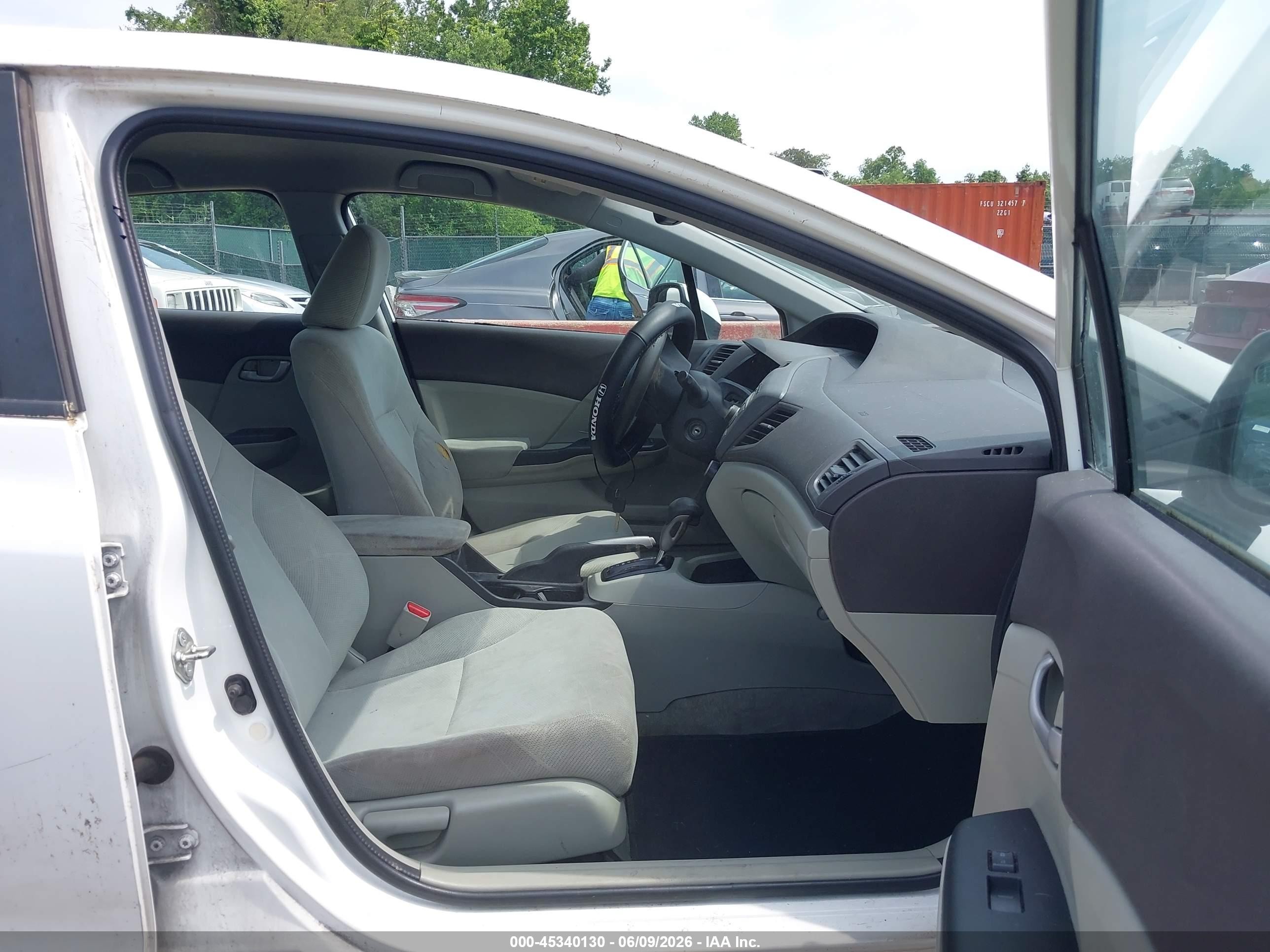 2012 Honda Civic Lx White vin: 19XFB2F5XCE077733