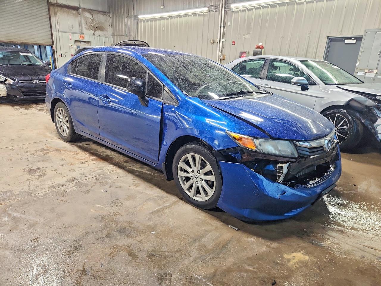 2012 Honda Civic Lx Blue vin: 19XFB2F5XCE081572