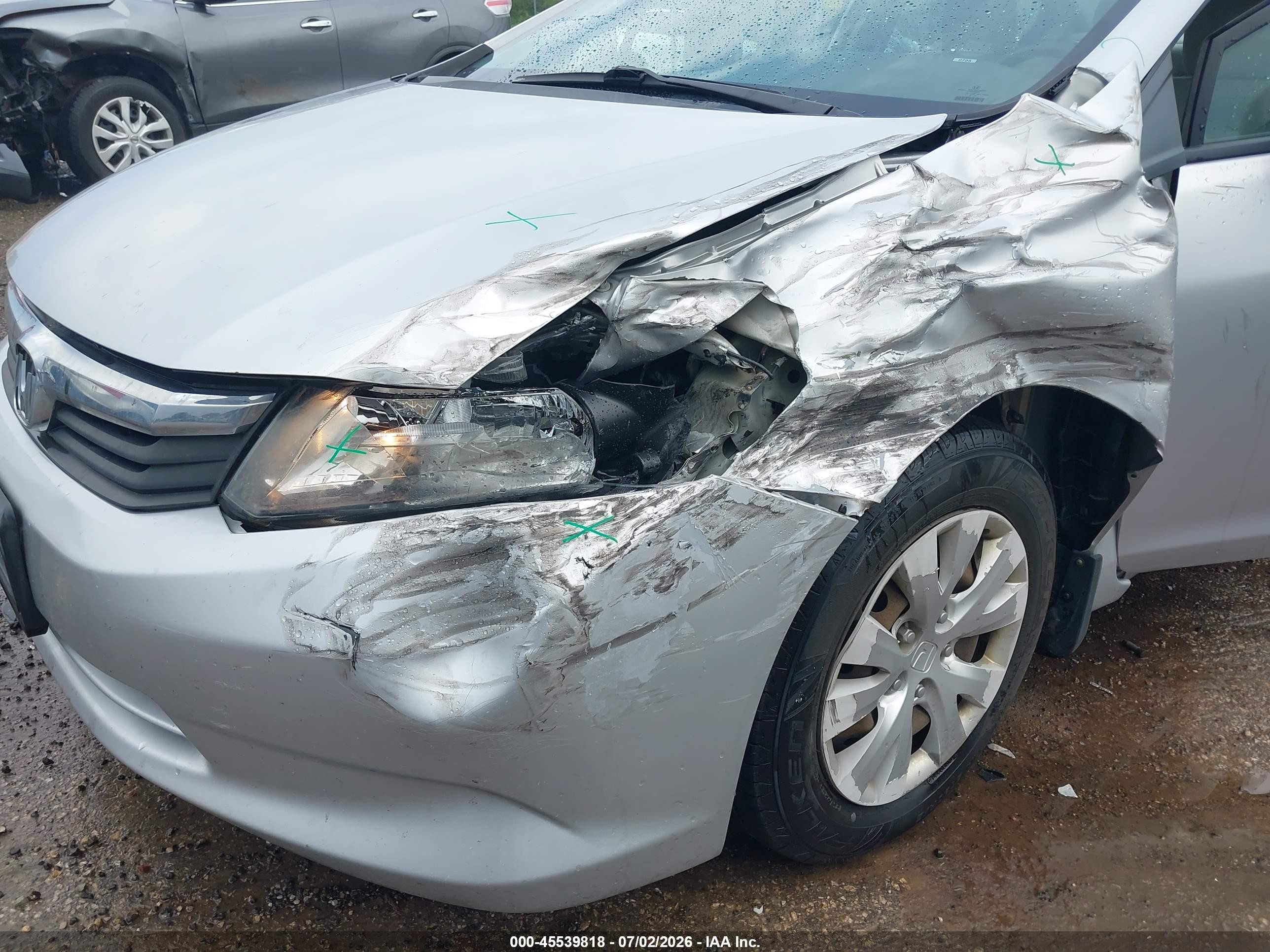 2012 Honda Civic Lx Silver vin: 19XFB2F5XCE088456