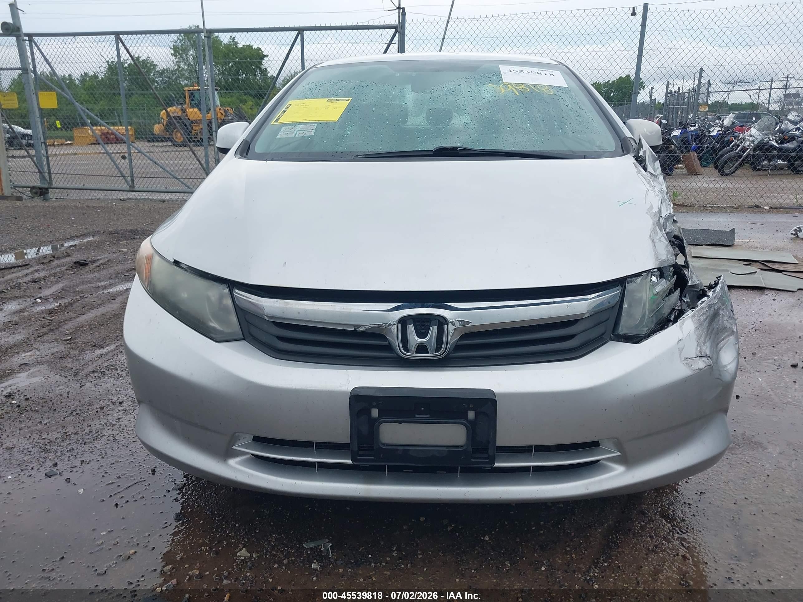 2012 Honda Civic Lx Silver vin: 19XFB2F5XCE088456