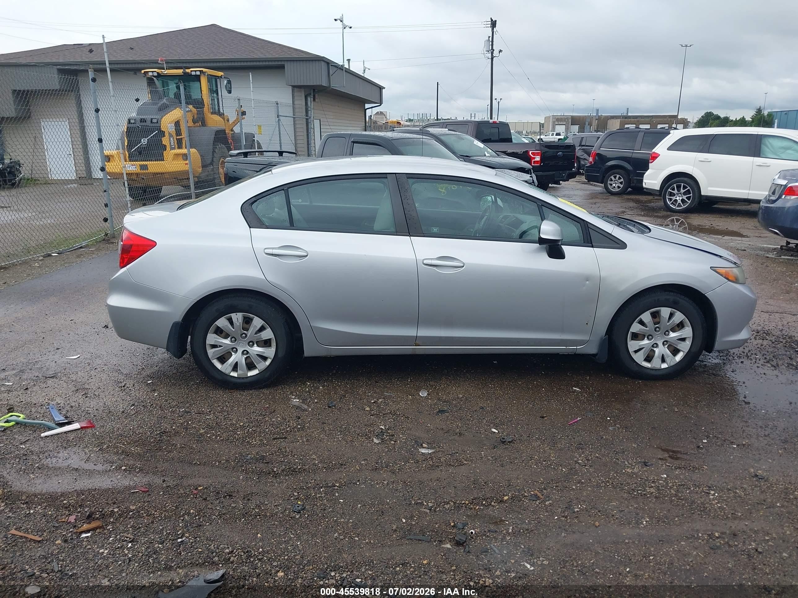 2012 Honda Civic Lx Silver vin: 19XFB2F5XCE088456