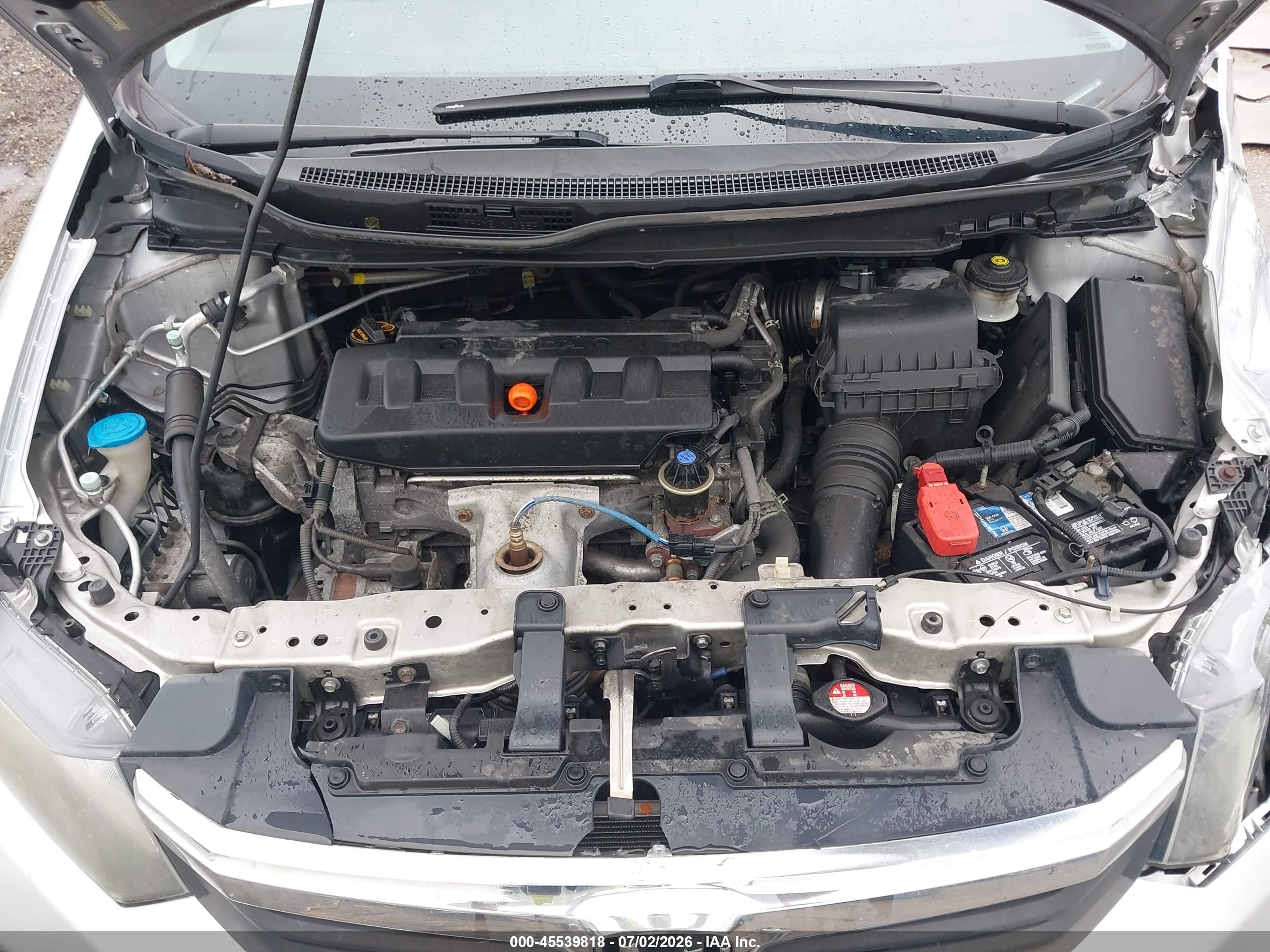 2012 Honda Civic Lx Silver vin: 19XFB2F5XCE088456