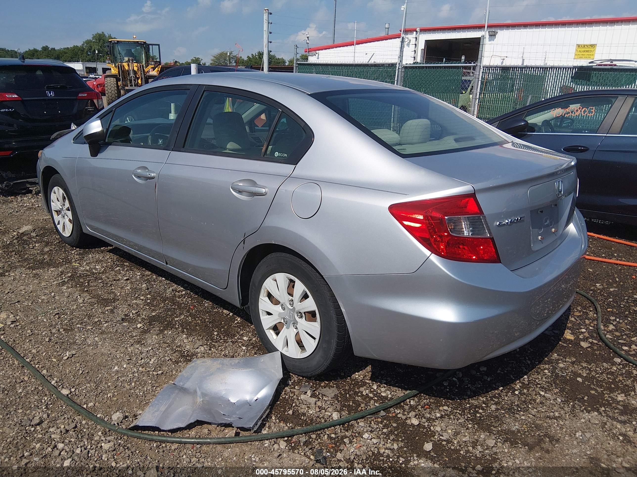2012 Honda Civic Lx Silver vin: 19XFB2F5XCE098145