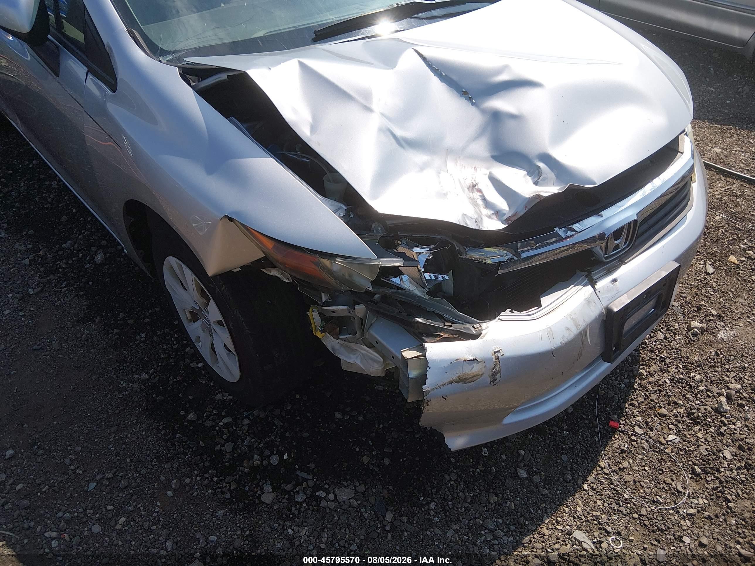 2012 Honda Civic Lx Silver vin: 19XFB2F5XCE098145