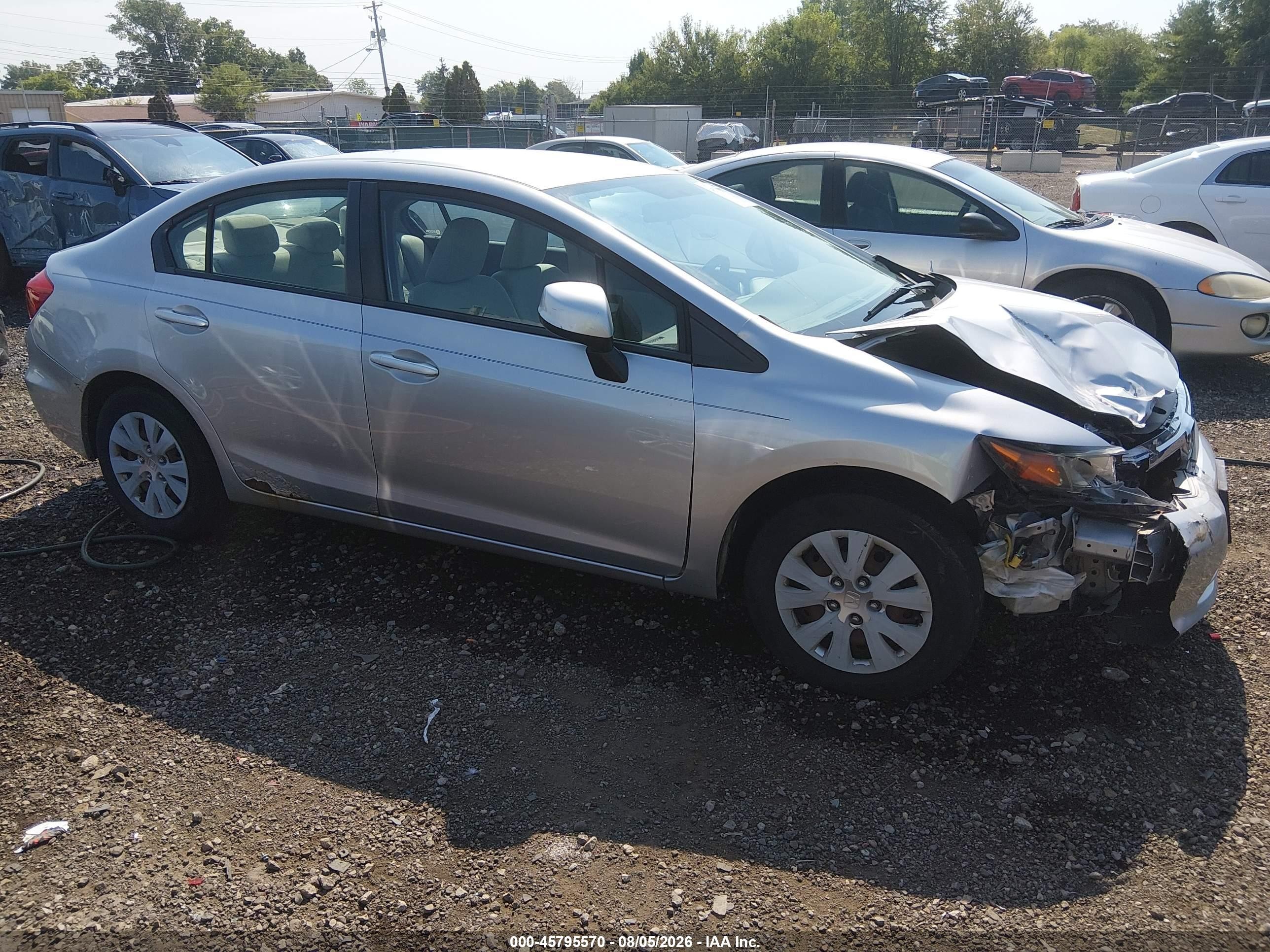2012 Honda Civic Lx Silver vin: 19XFB2F5XCE098145