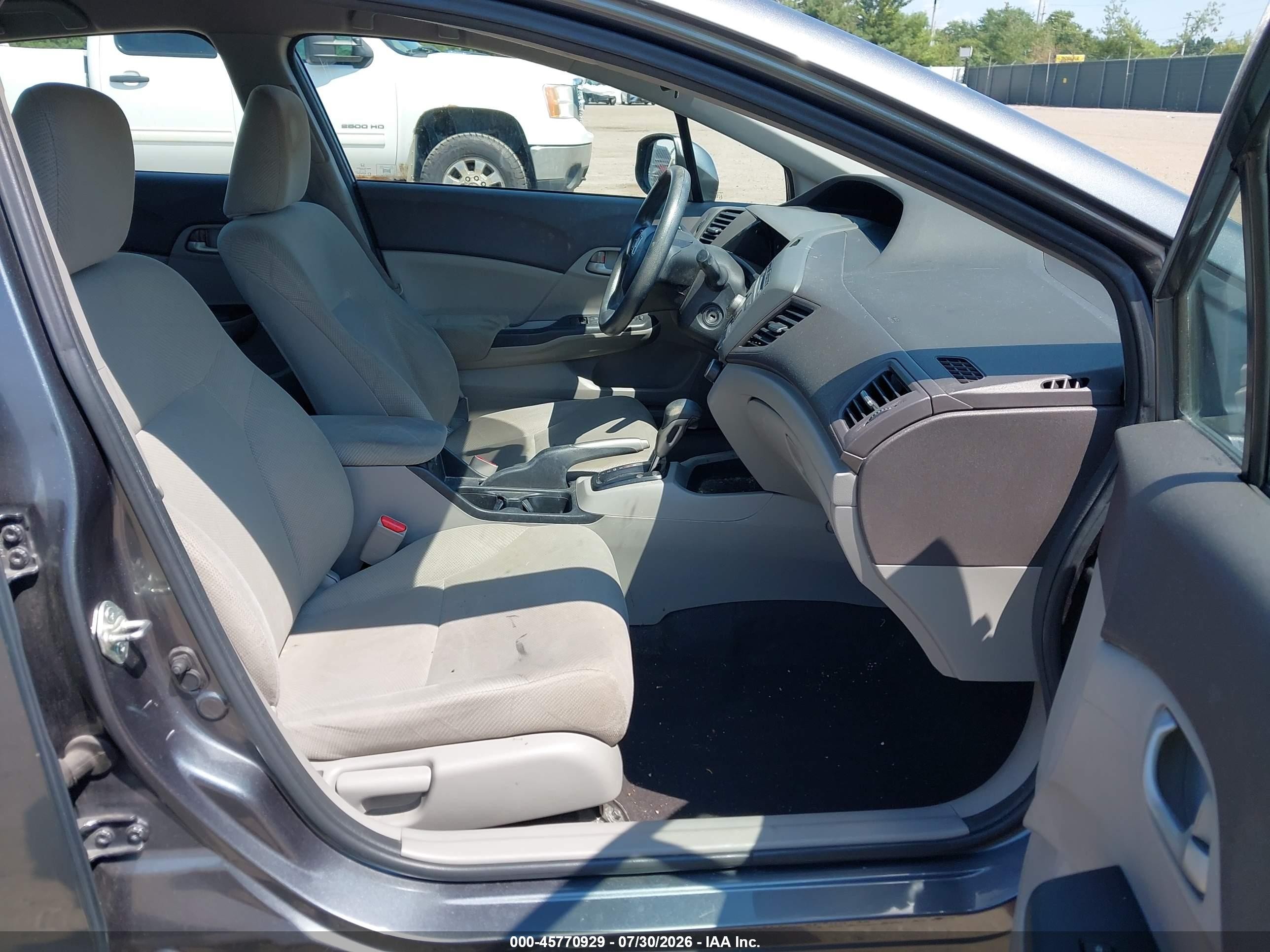 2012 Honda Civic Lx Gray vin: 19XFB2F5XCE104042