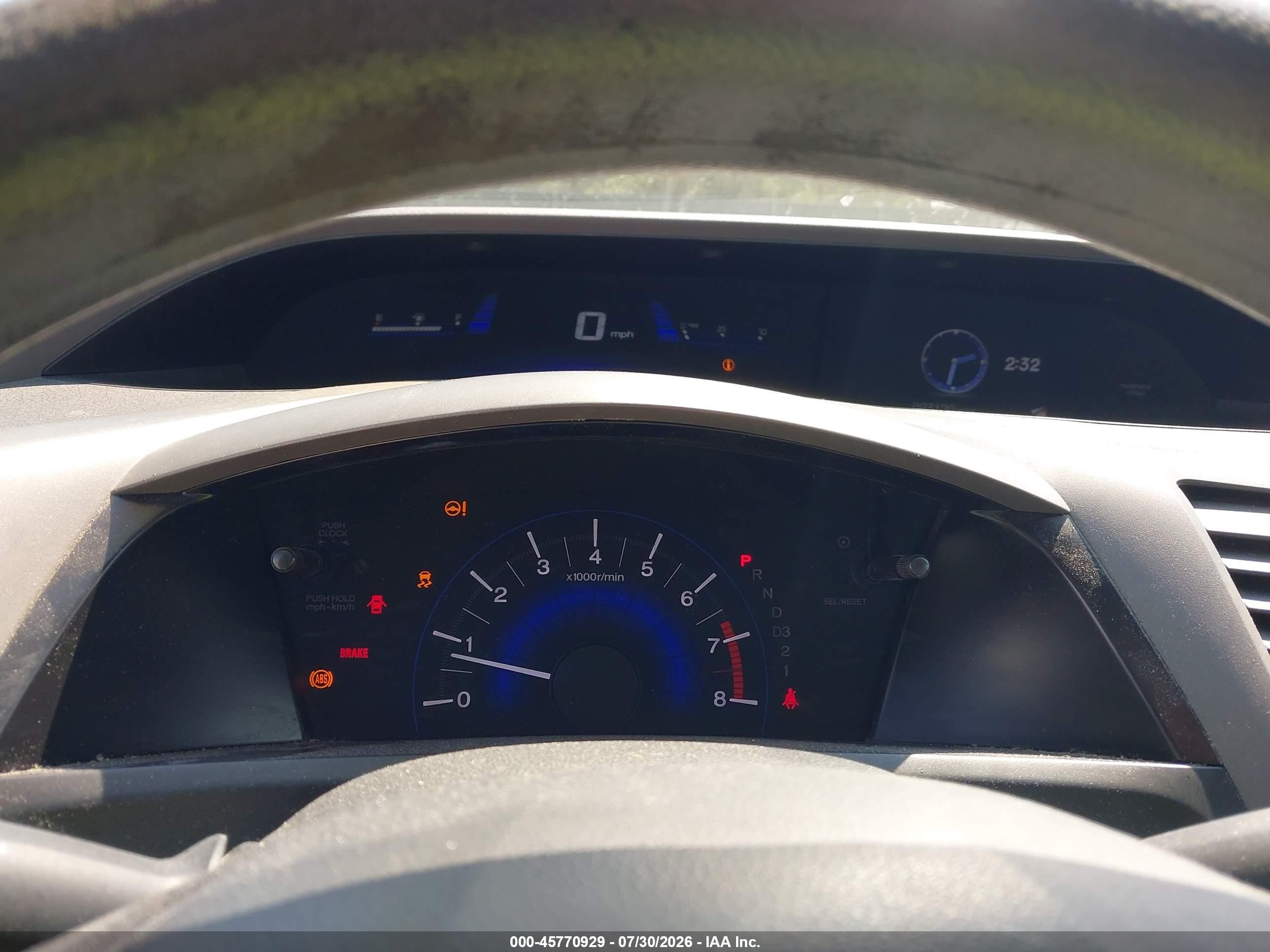 2012 Honda Civic Lx Gray vin: 19XFB2F5XCE104042