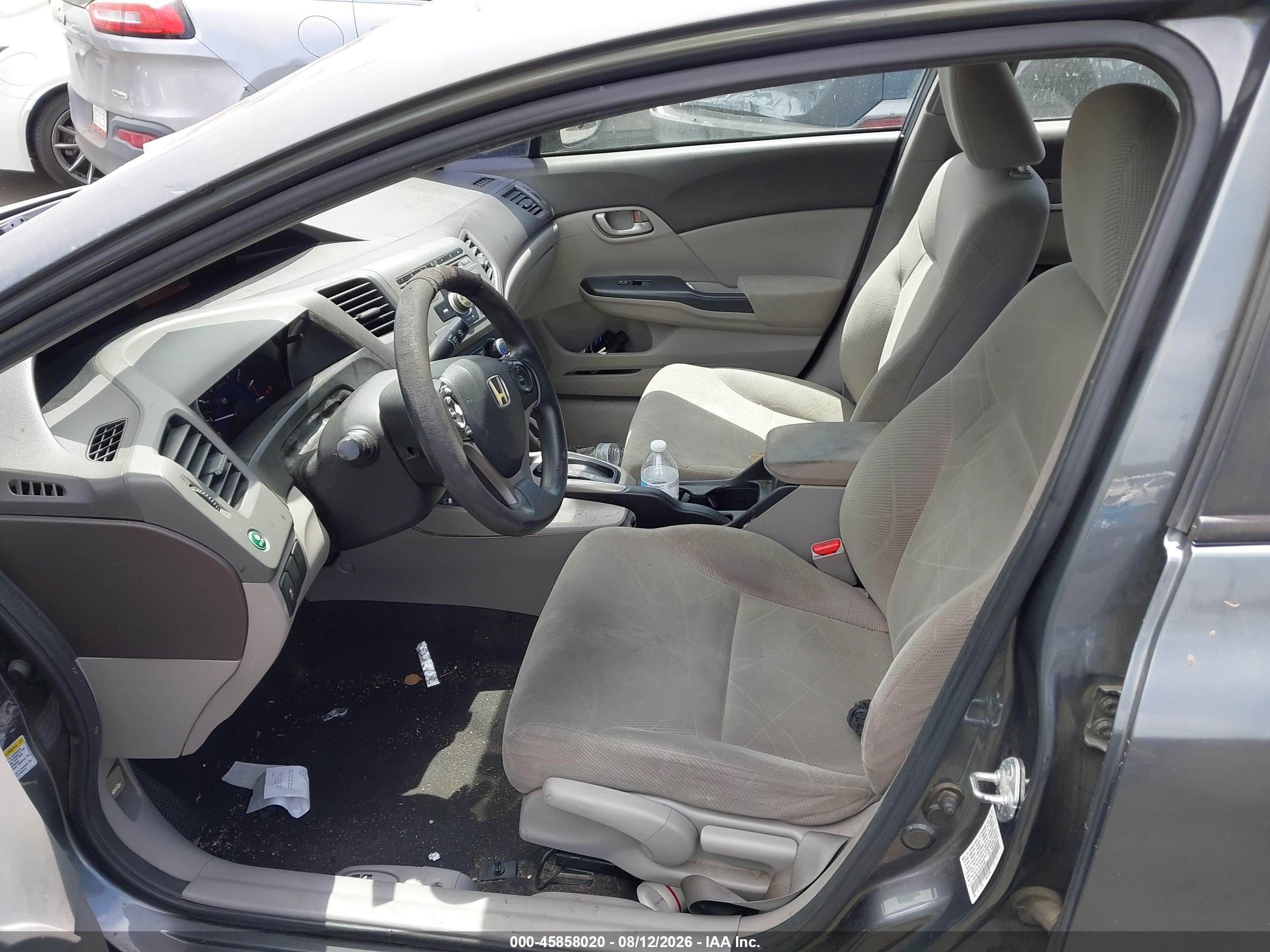 2012 Honda Civic Lx Gray vin: 19XFB2F5XCE301969