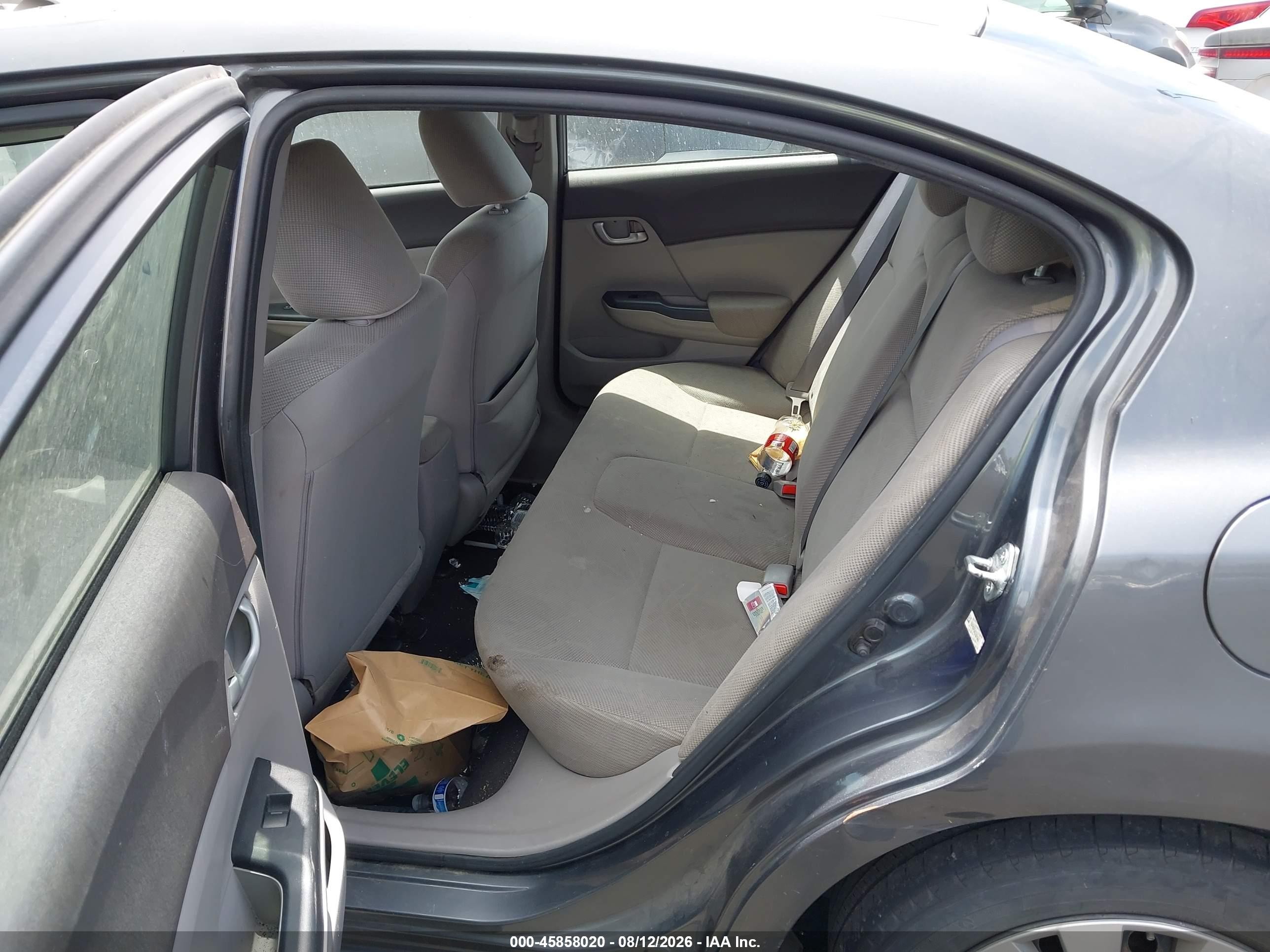 2012 Honda Civic Lx Gray vin: 19XFB2F5XCE301969