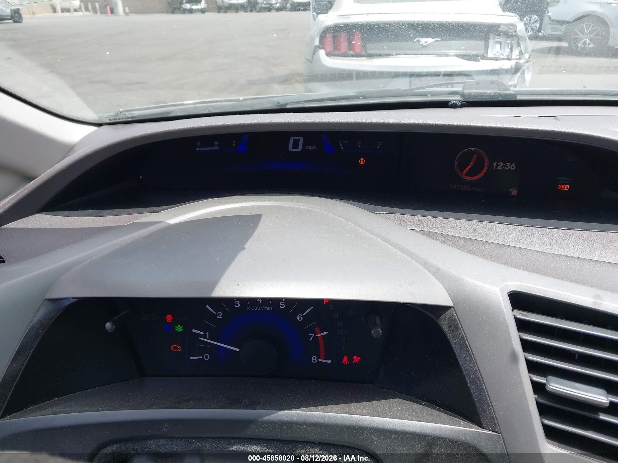 2012 Honda Civic Lx Gray vin: 19XFB2F5XCE301969