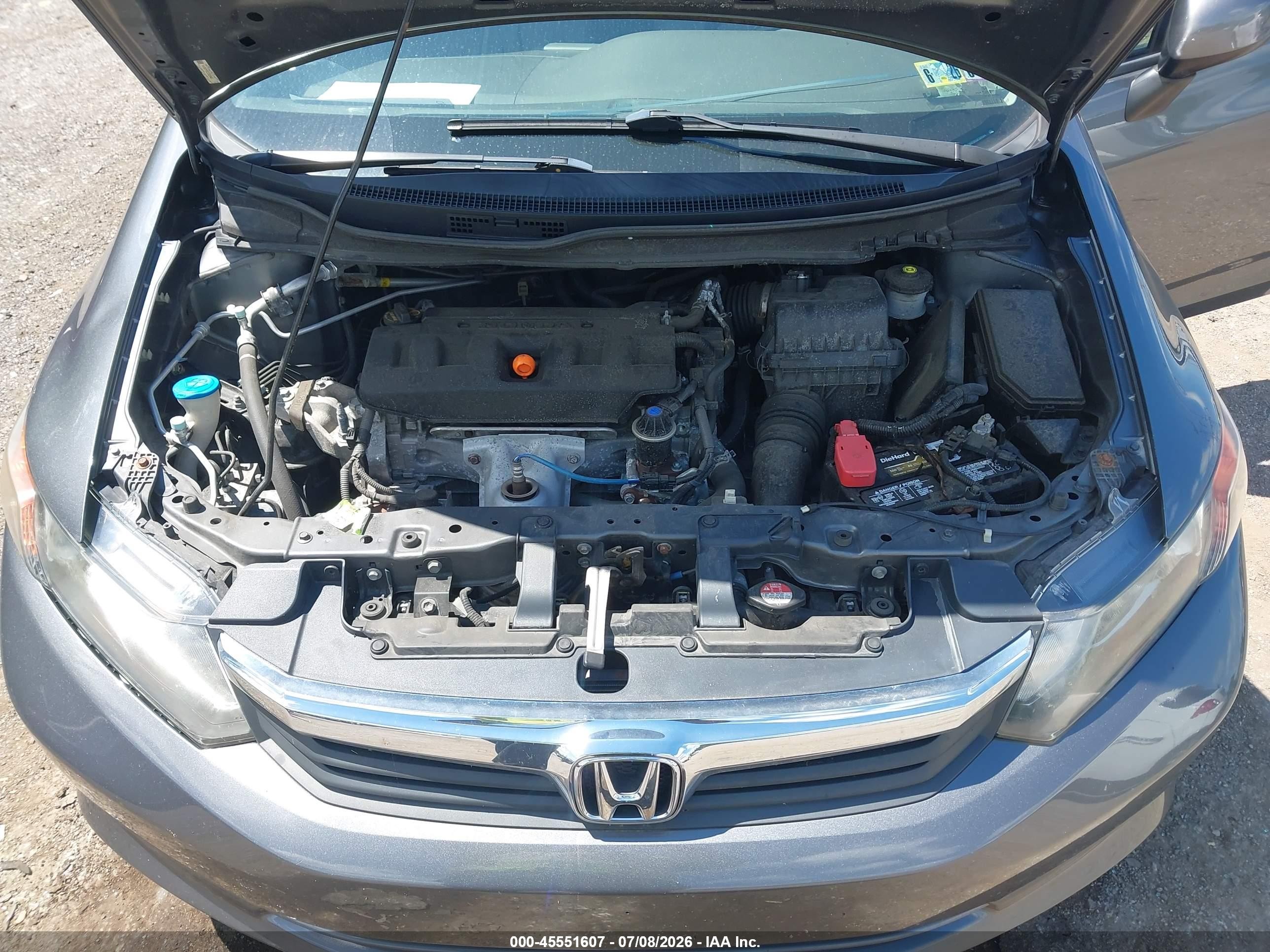 2012 Honda Civic Lx Серый vin: 19XFB2F5XCE302944