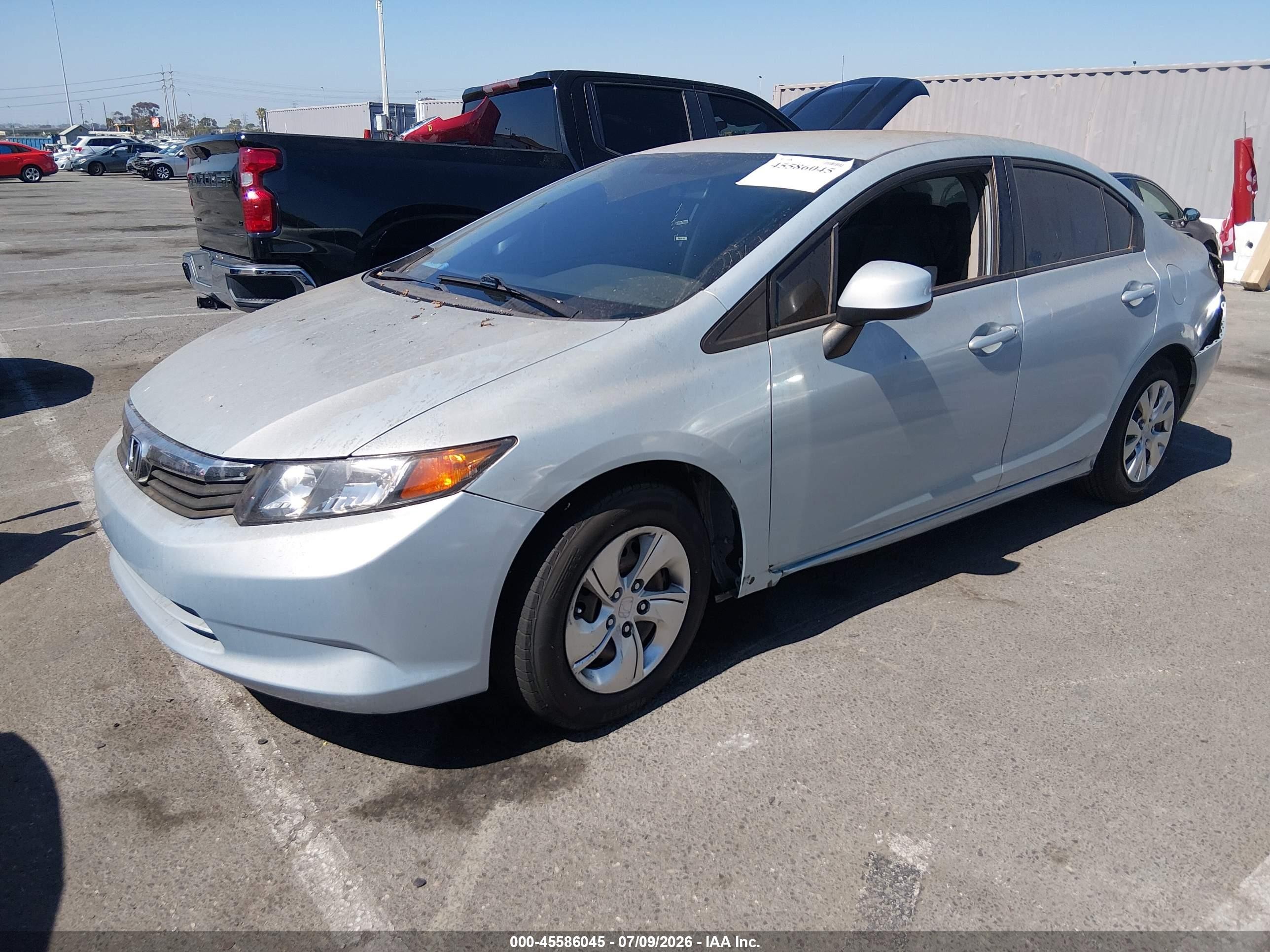 2012 Honda Civic Lx Light Blue vin: 19XFB2F5XCE307500