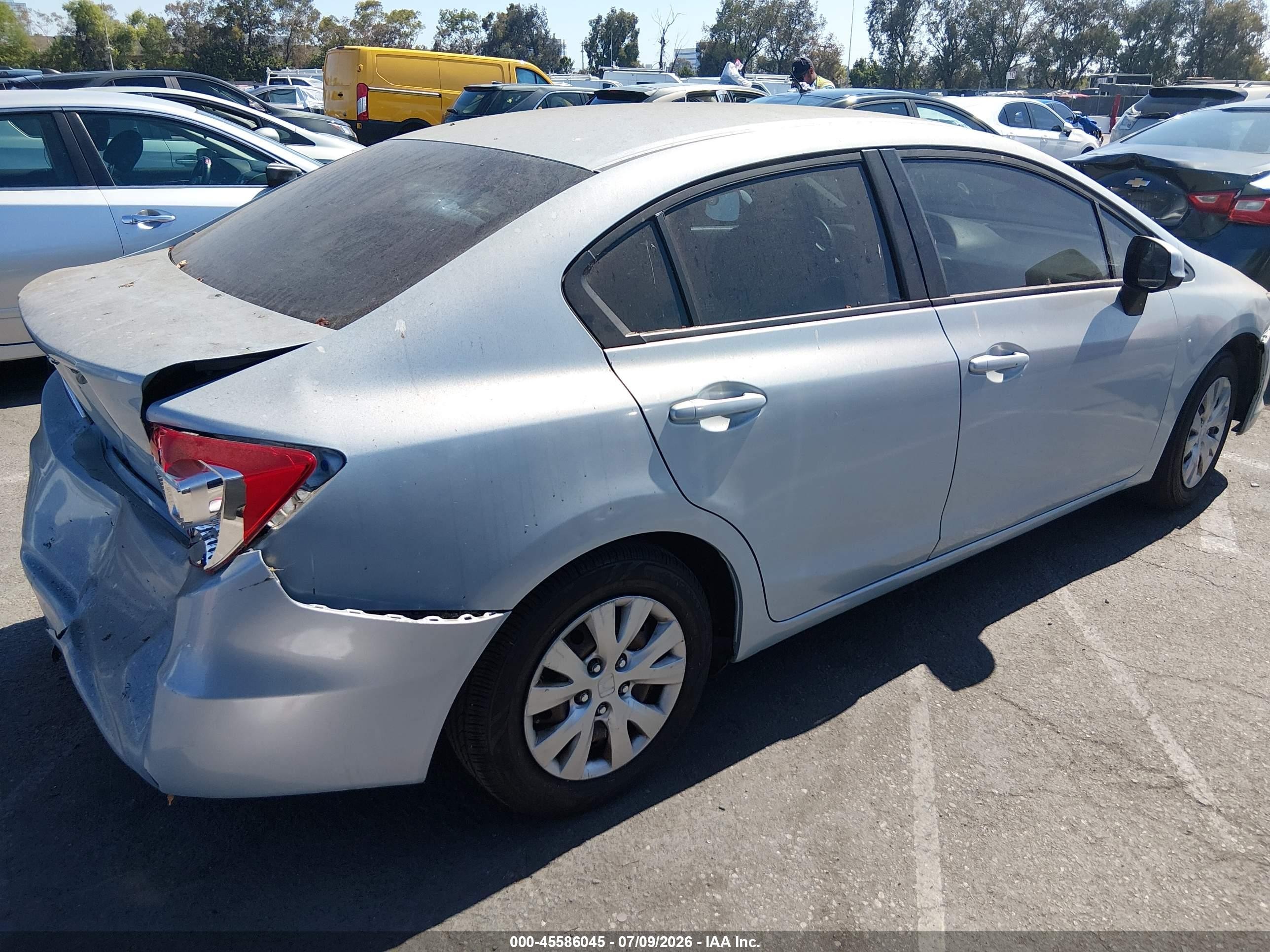 2012 Honda Civic Lx Light Blue vin: 19XFB2F5XCE307500