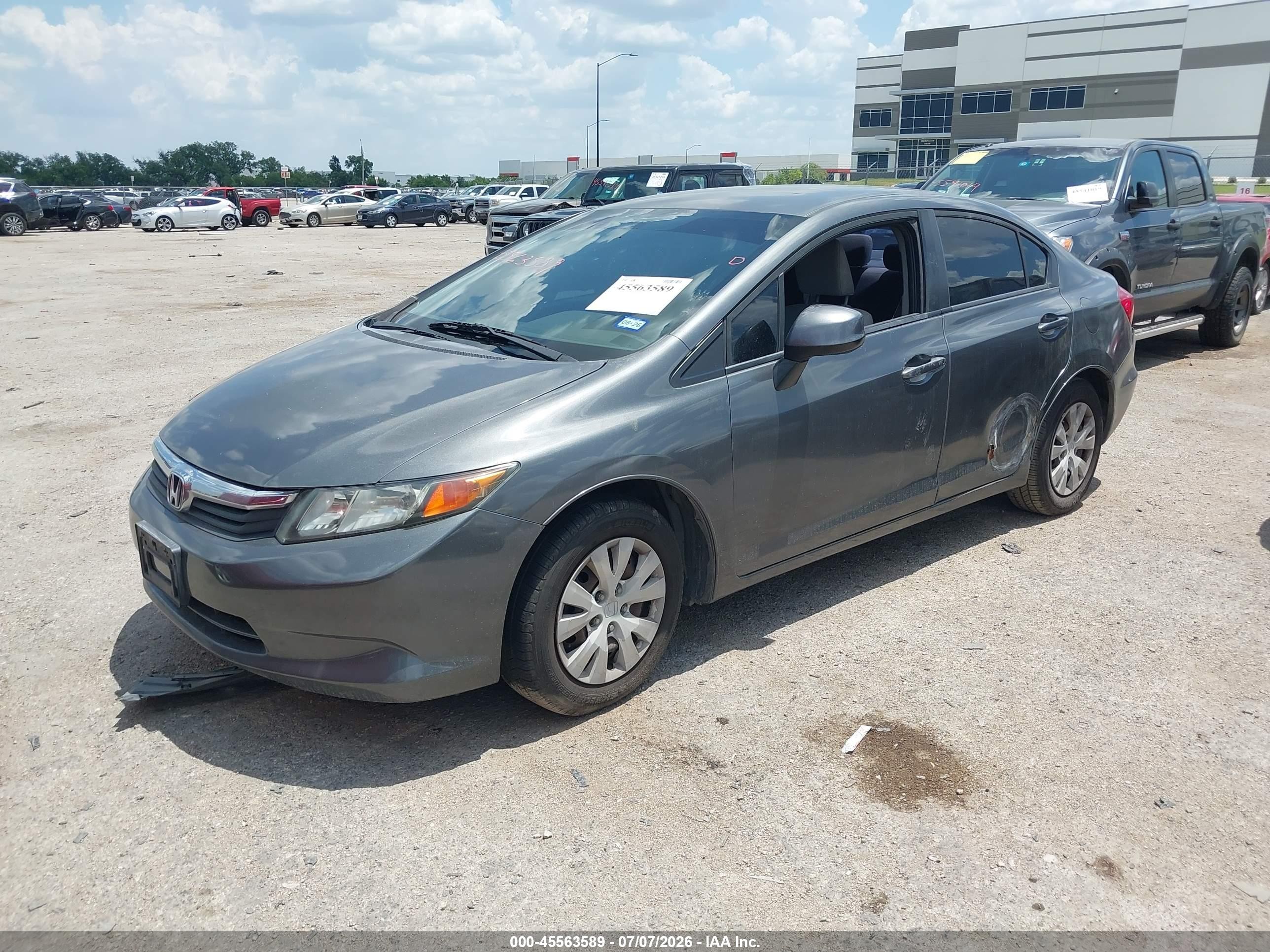 2012 Honda Civic Lx Серый vin: 19XFB2F5XCE311157
