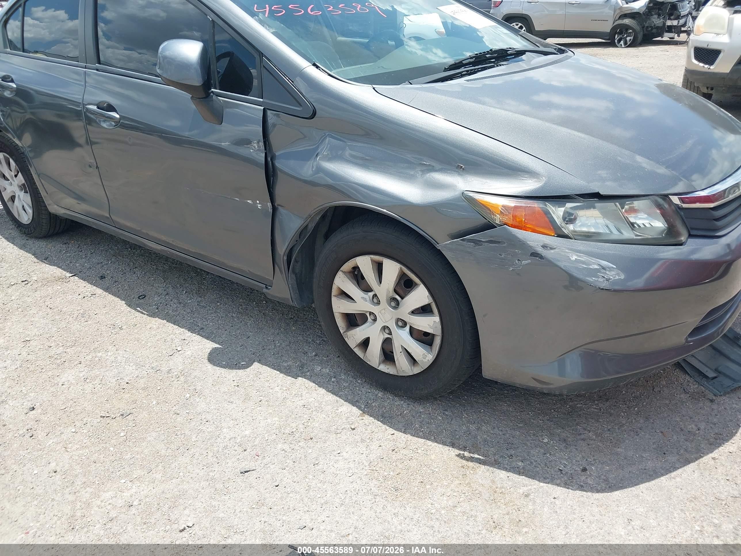 2012 Honda Civic Lx Серый vin: 19XFB2F5XCE311157