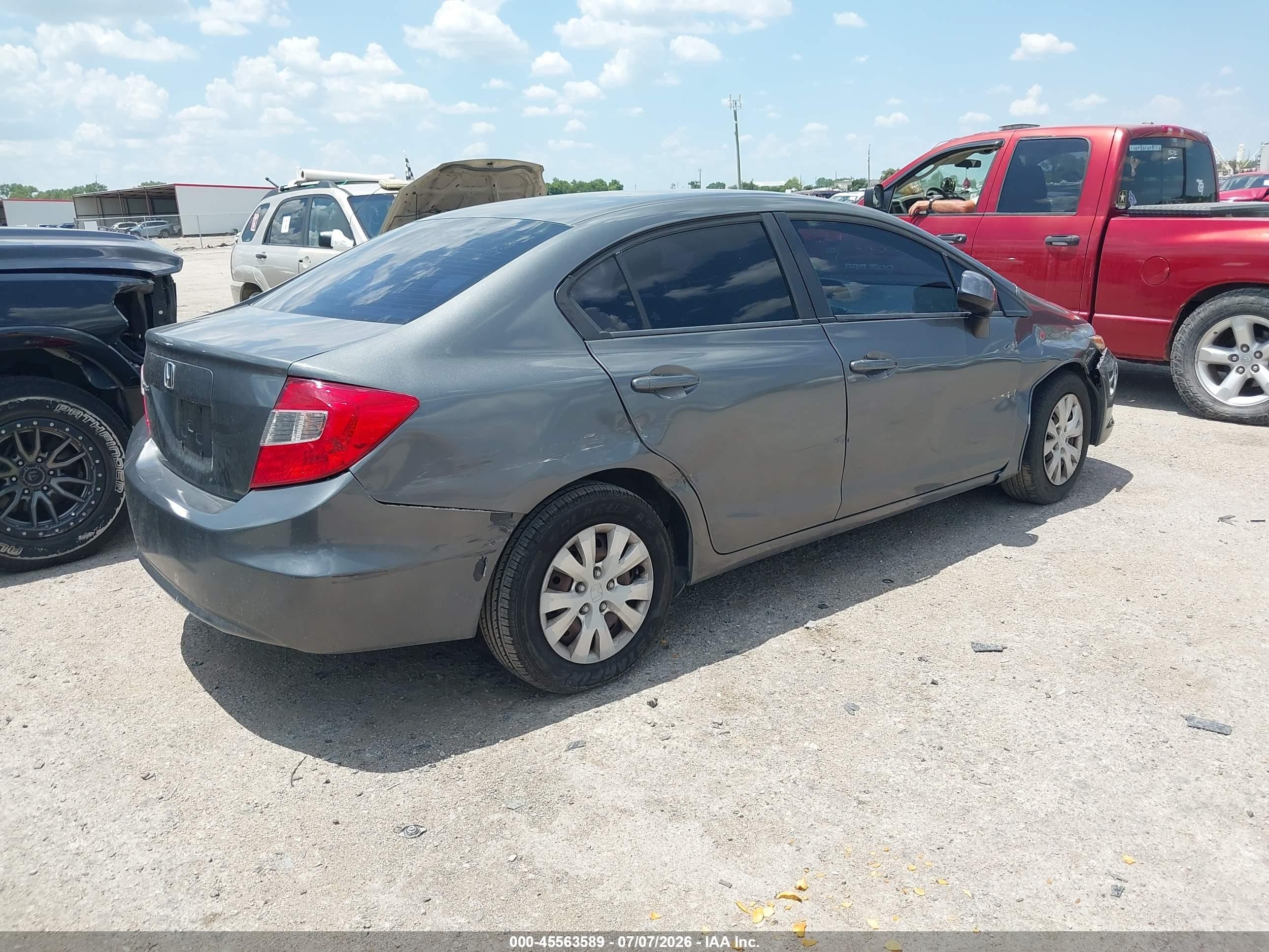 2012 Honda Civic Lx Серый vin: 19XFB2F5XCE311157