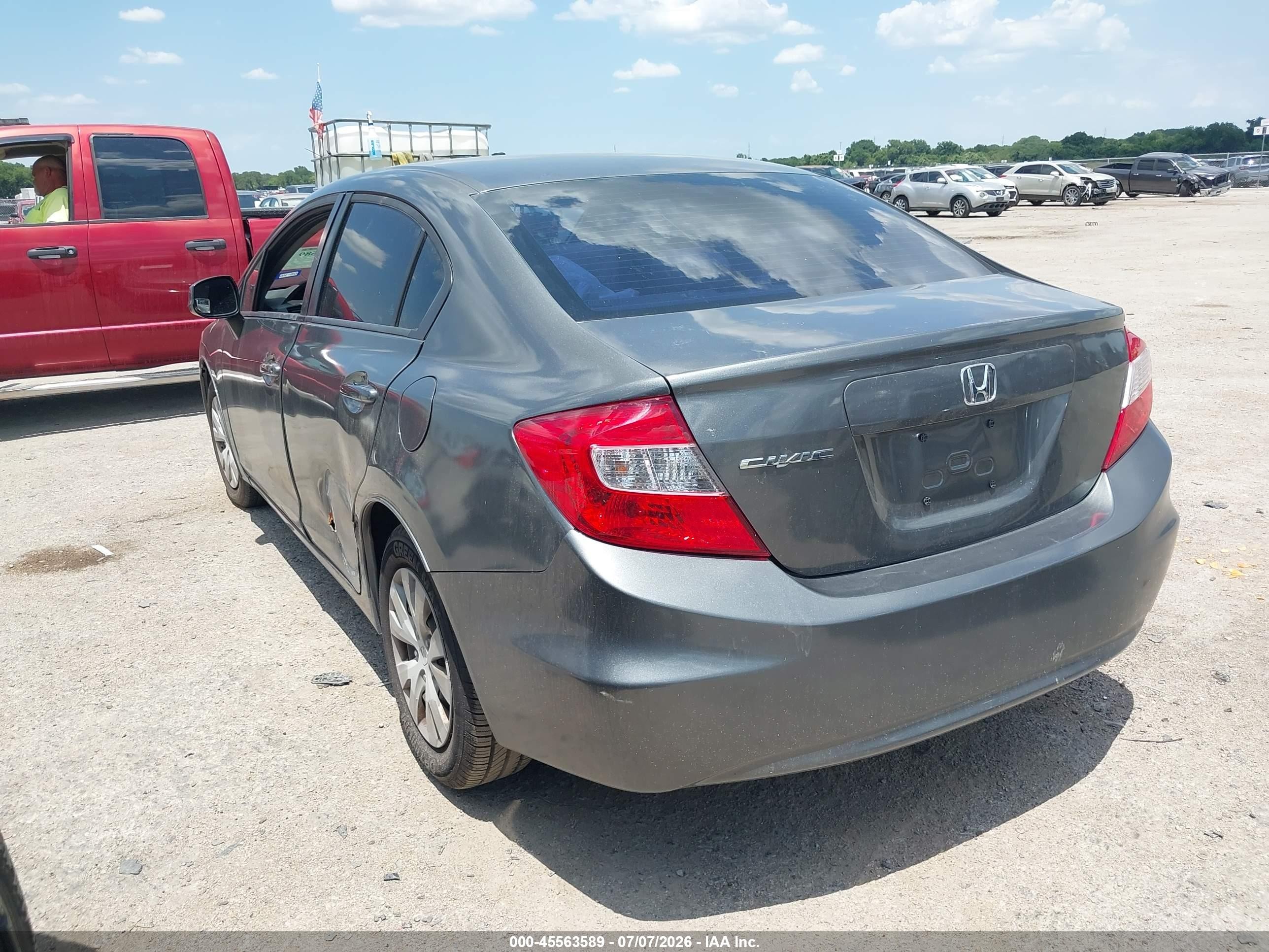 2012 Honda Civic Lx Серый vin: 19XFB2F5XCE311157