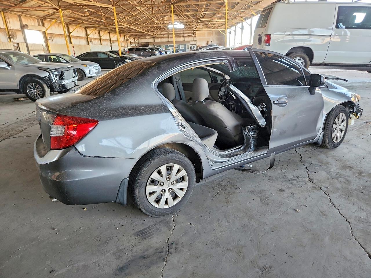 2012 Honda Civic Lx Charcoal vin: 19XFB2F5XCE326984