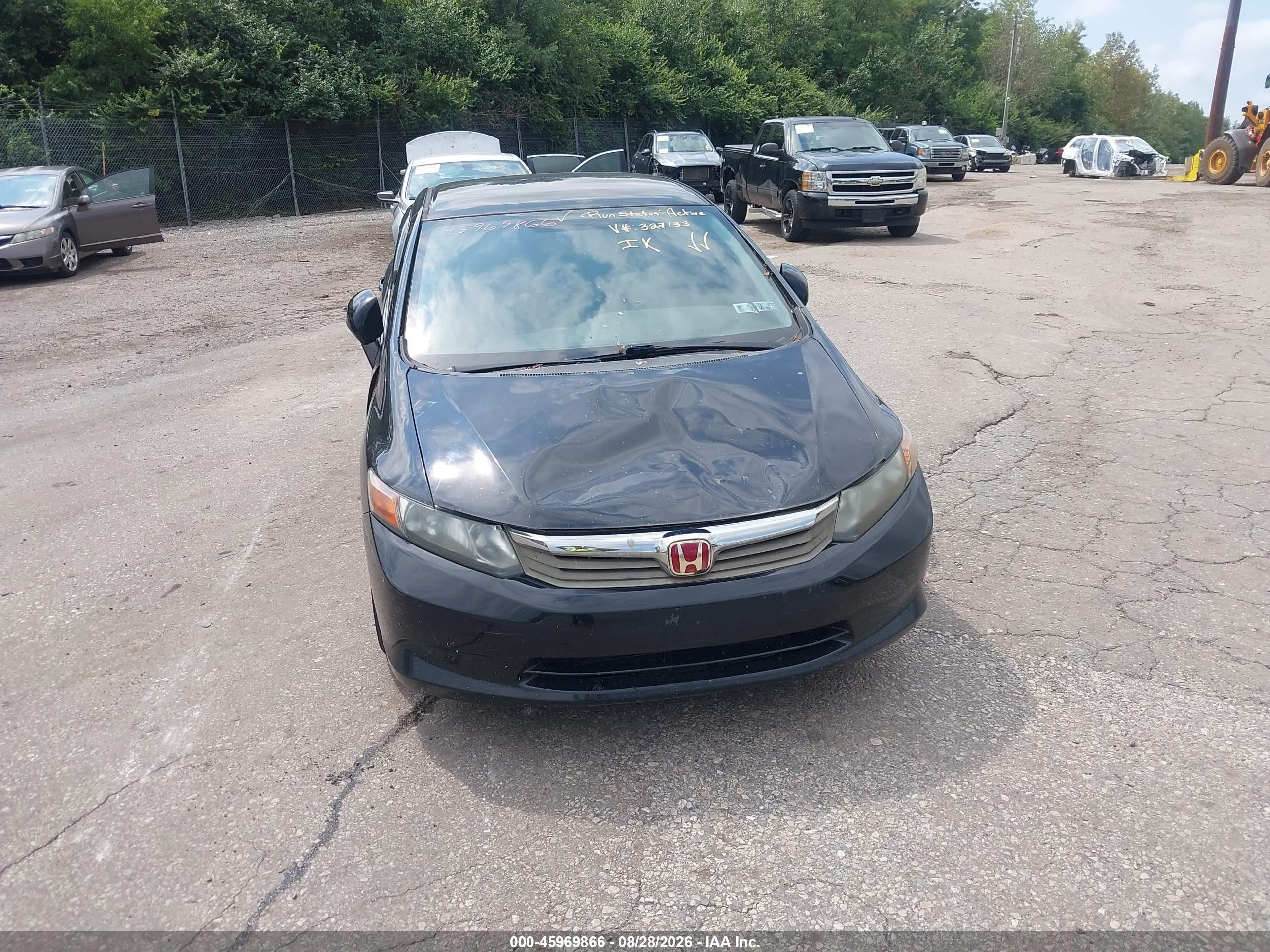 2012 Honda Civic Lx Black vin: 19XFB2F5XCE327133