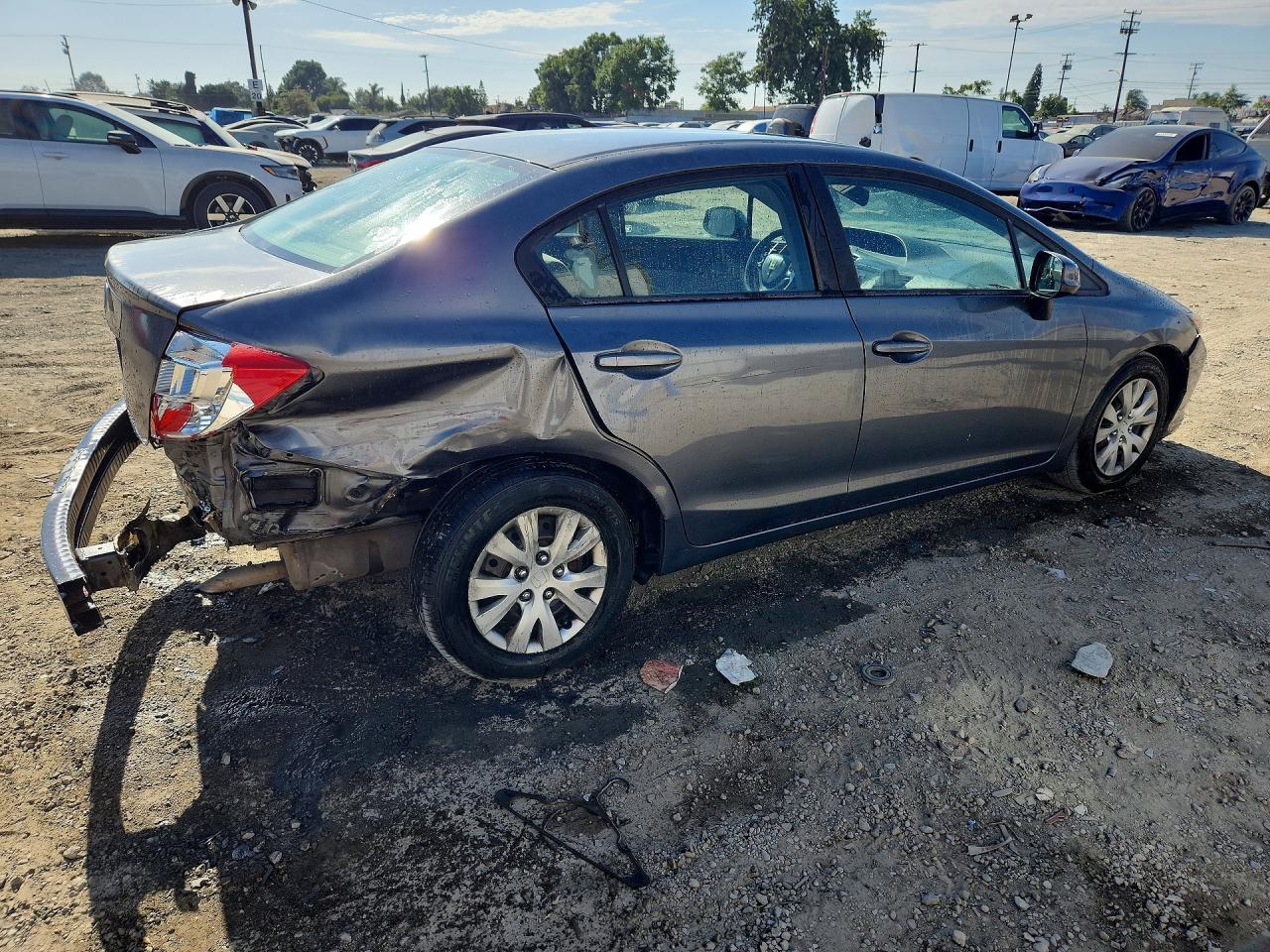2012 Honda Civic Lx Серый vin: 19XFB2F5XCE336799