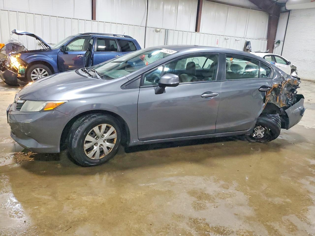 2012 Honda Civic Lx Gray vin: 19XFB2F5XCE342053