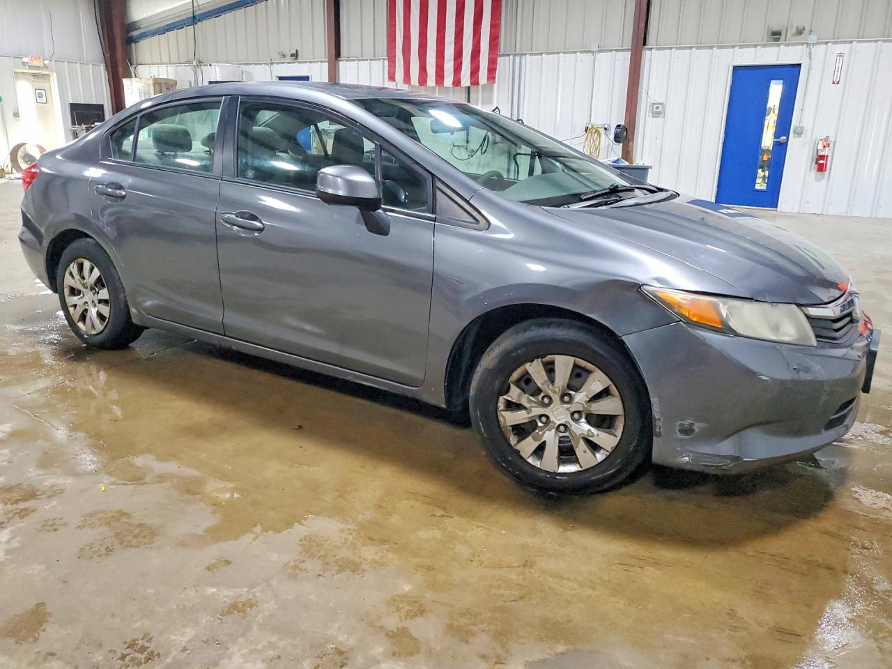 2012 Honda Civic Lx Gray vin: 19XFB2F5XCE342053