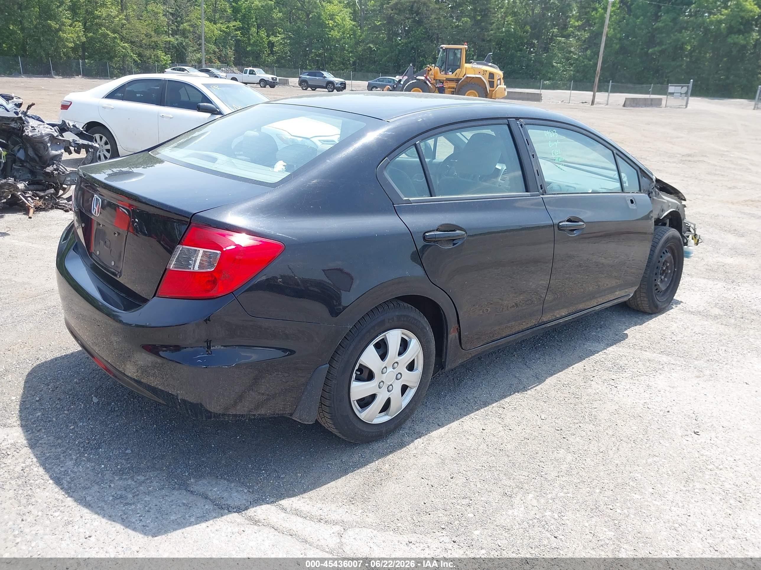 2012 Honda Civic Lx Black vin: 19XFB2F5XCE343753