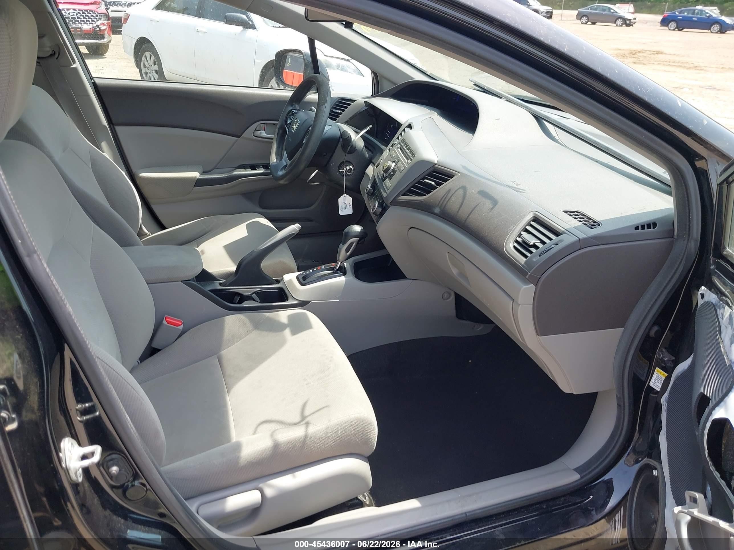 2012 Honda Civic Lx Black vin: 19XFB2F5XCE343753