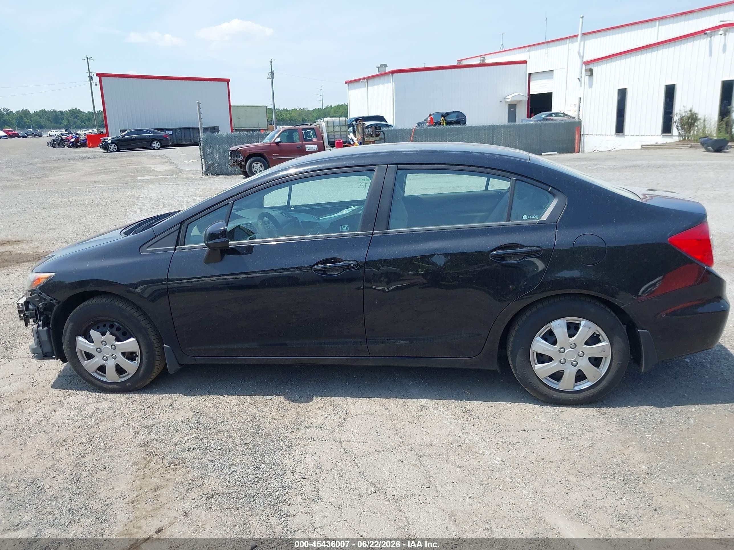 2012 Honda Civic Lx Black vin: 19XFB2F5XCE343753