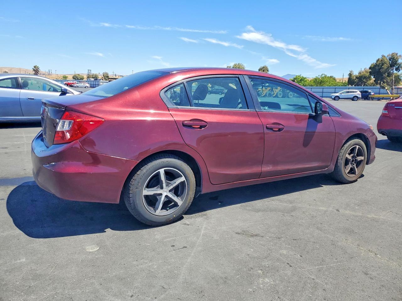 2012 Honda Civic Lx Burgundy vin: 19XFB2F5XCE364862