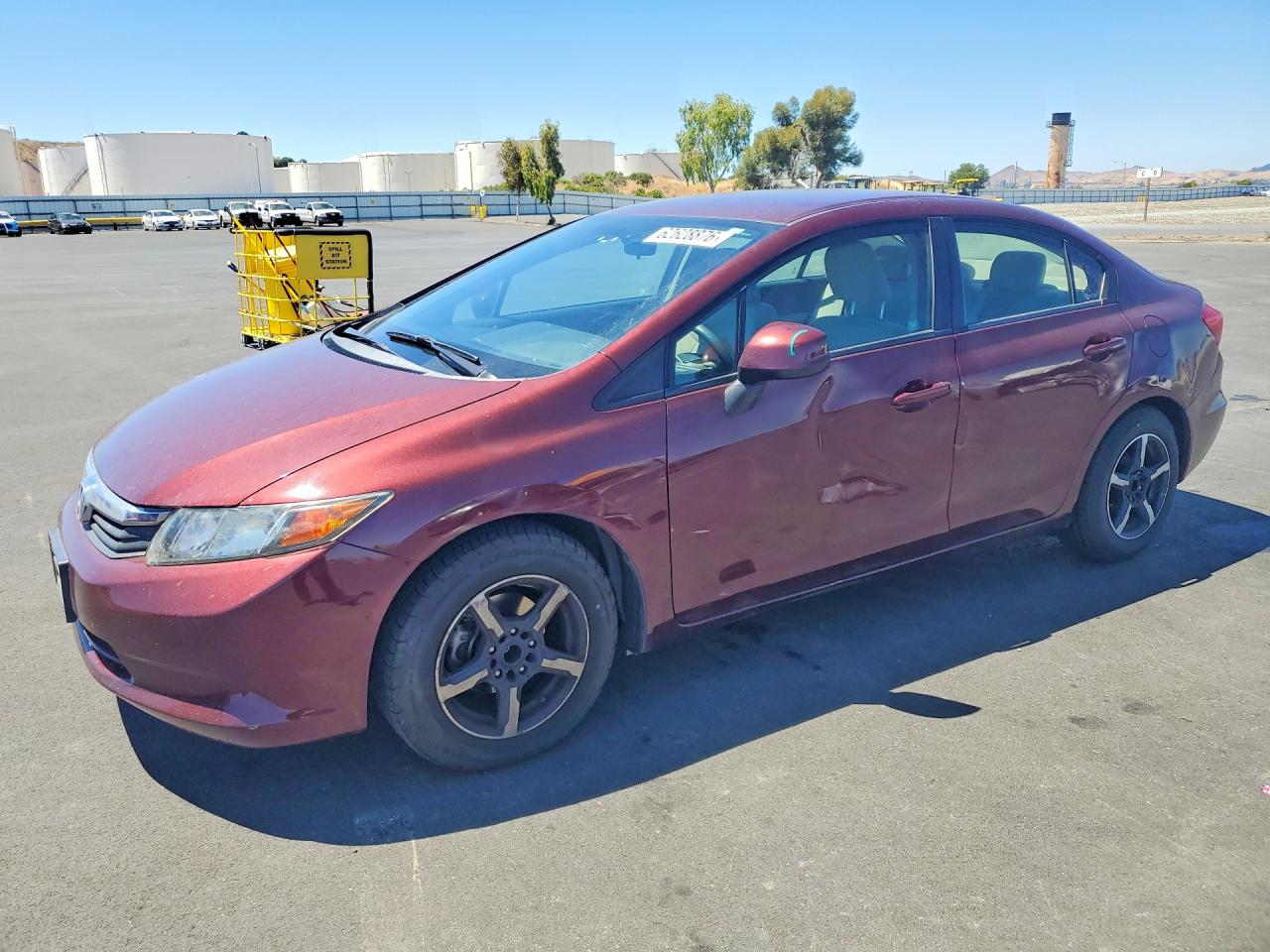 2012 Honda Civic Lx Burgundy vin: 19XFB2F5XCE364862