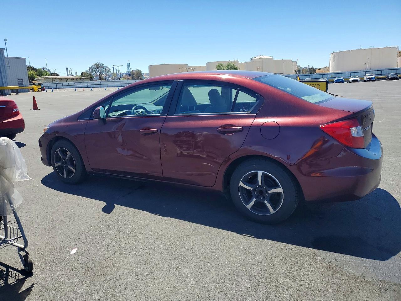 2012 Honda Civic Lx Burgundy vin: 19XFB2F5XCE364862