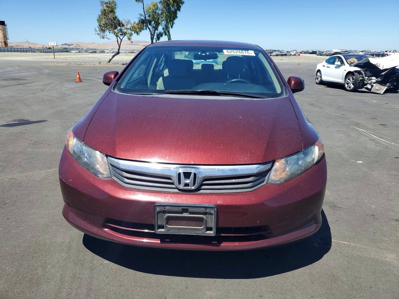 2012 Honda Civic Lx Burgundy vin: 19XFB2F5XCE364862