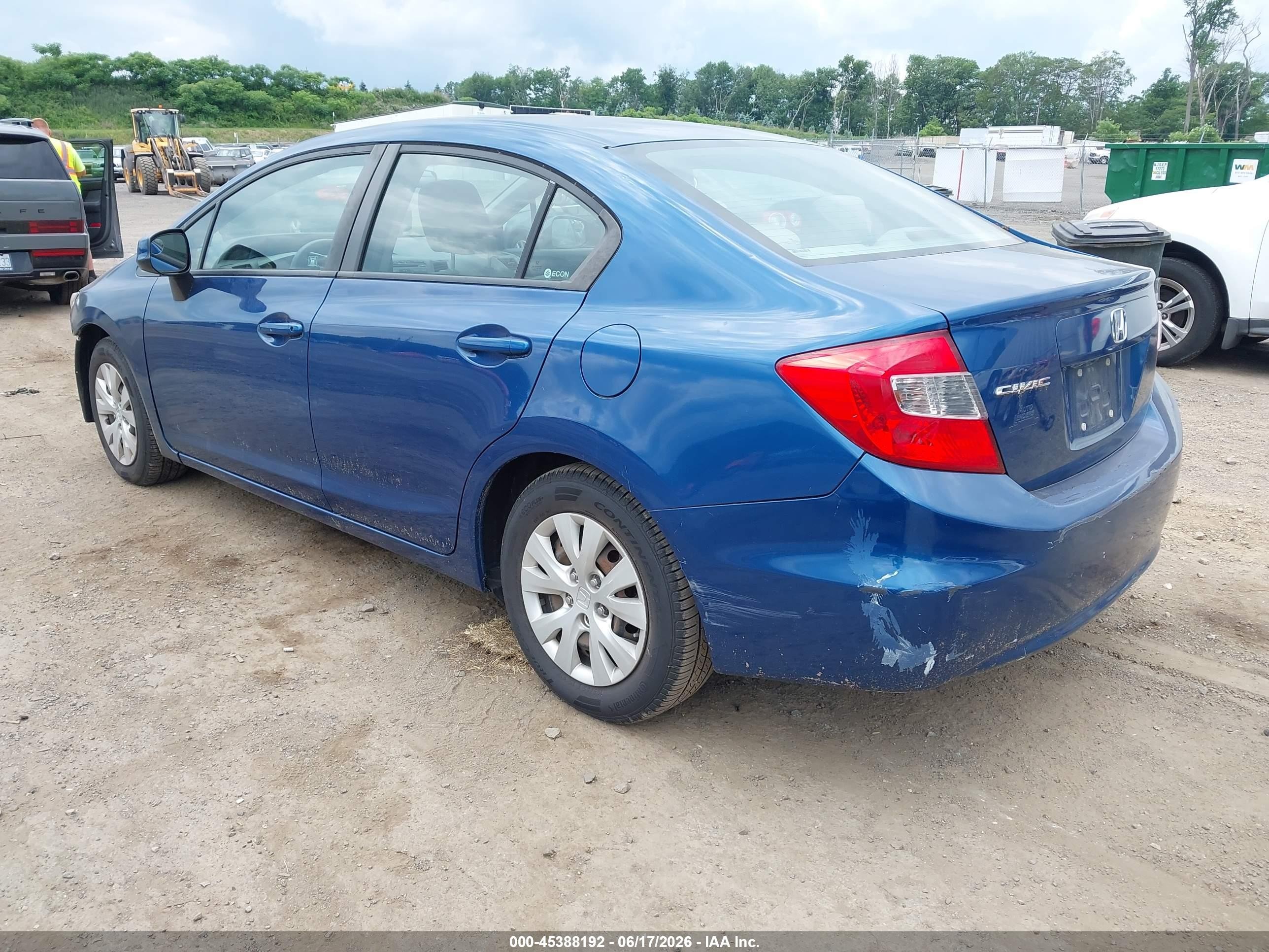 2012 Honda Civic Lx Dark Blue vin: 19XFB2F5XCE366031