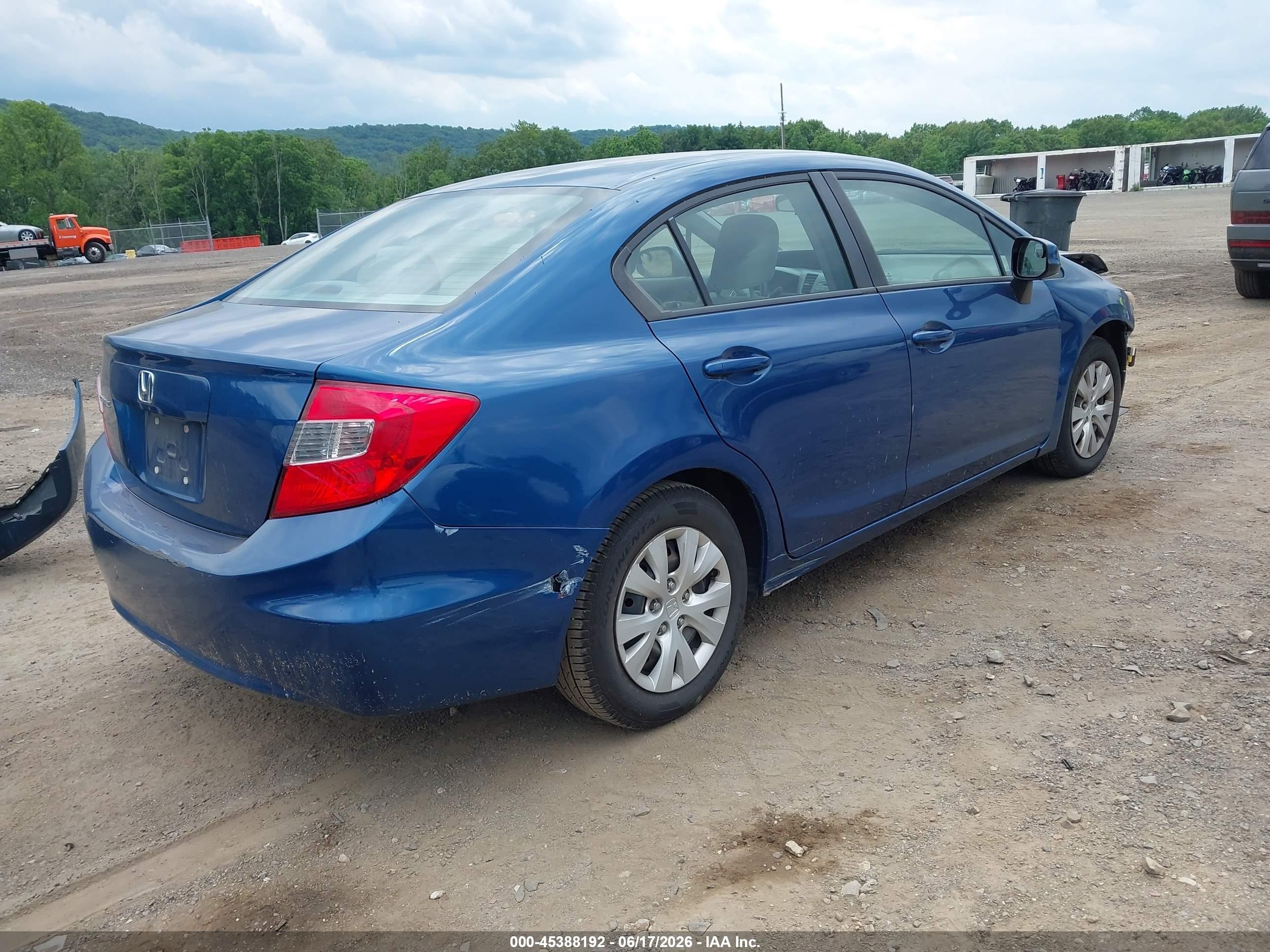 2012 Honda Civic Lx Dark Blue vin: 19XFB2F5XCE366031