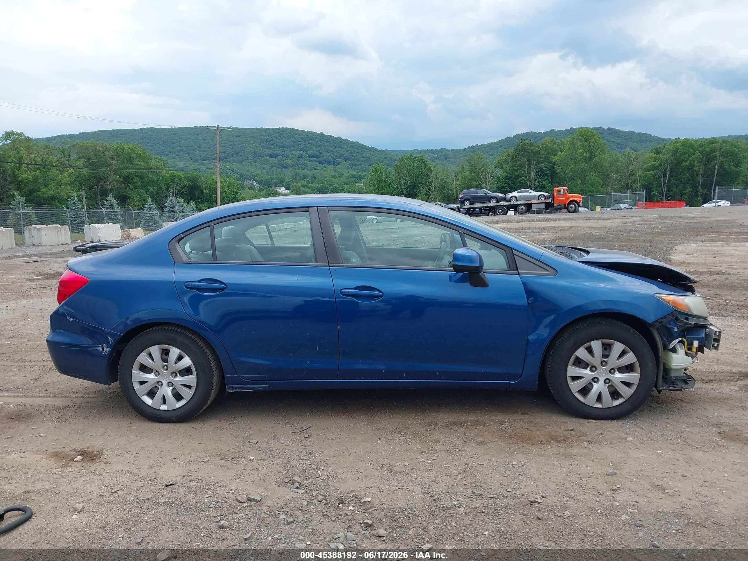 2012 Honda Civic Lx Dark Blue vin: 19XFB2F5XCE366031