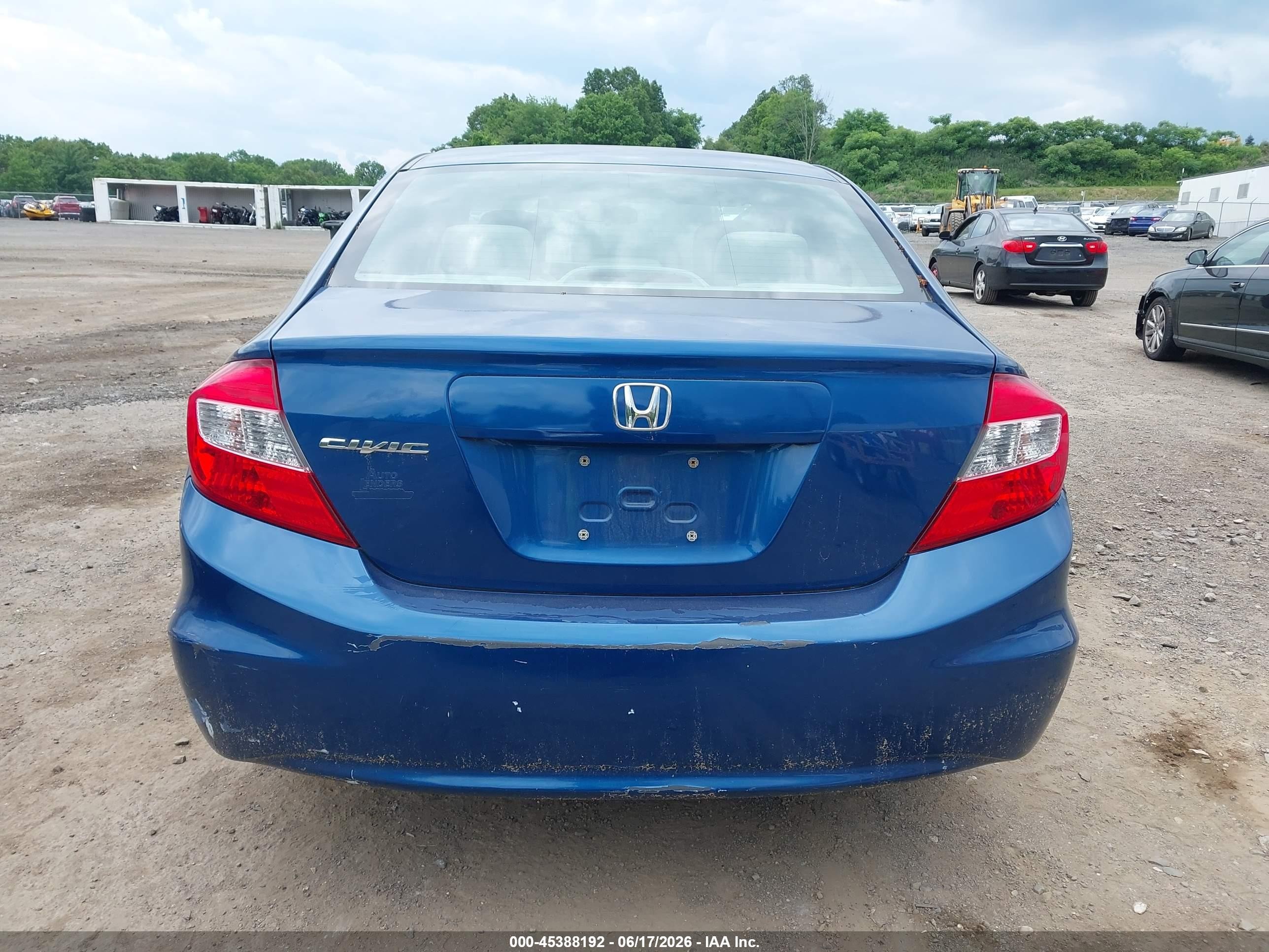 2012 Honda Civic Lx Dark Blue vin: 19XFB2F5XCE366031